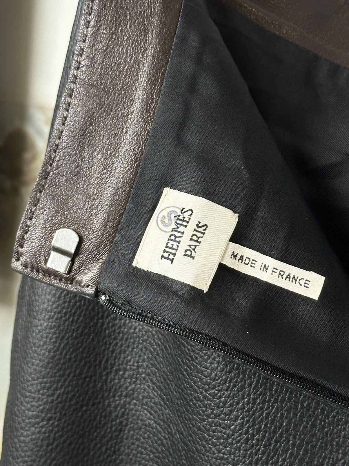 Hermes HERMES Leather Skirt Lamb Skin Midi (60cm) sz 40 Size 27" / US 4 / IT 40 - 4 Thumbnail
