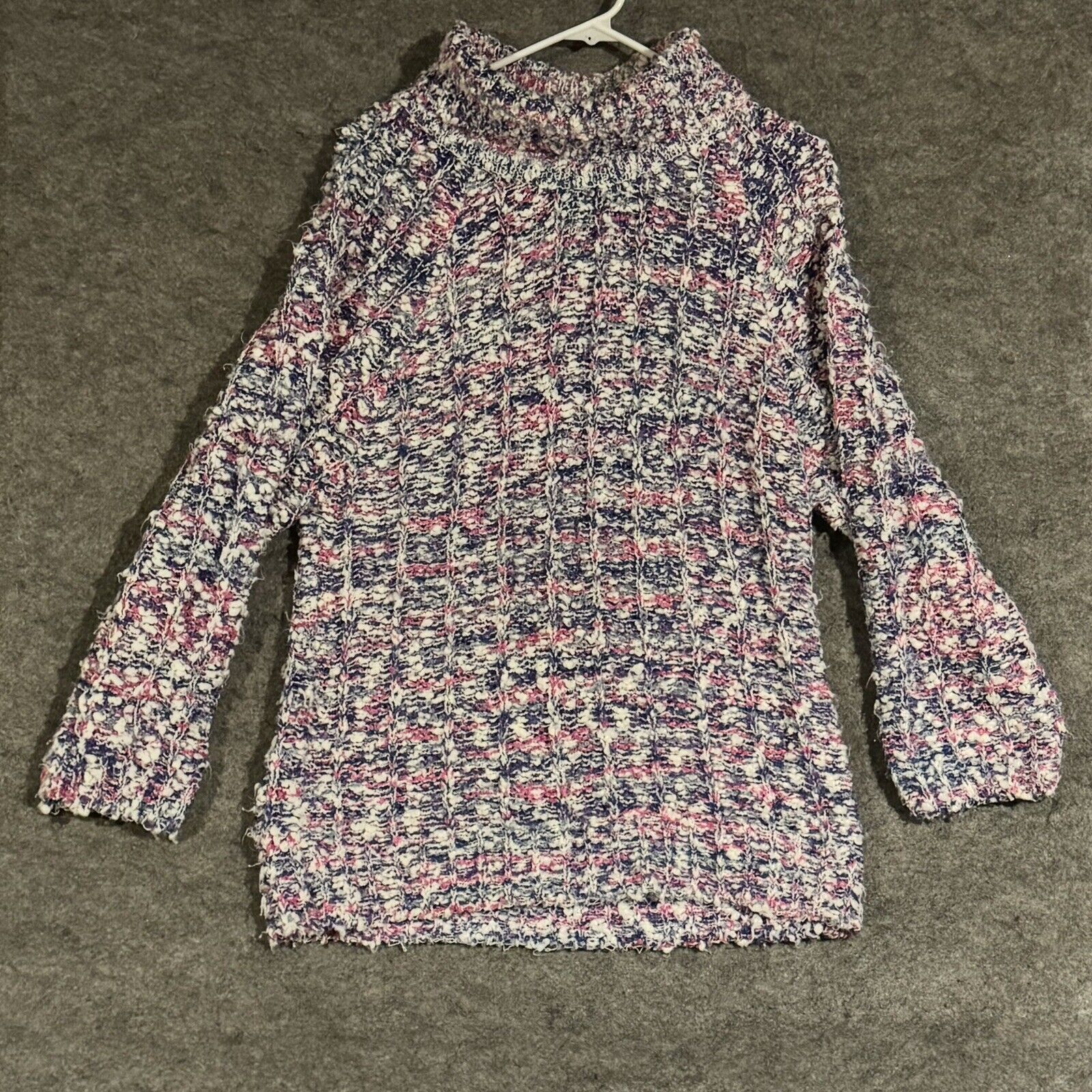 Gloria Vanderbilt Vintage 80s Sweater Womens L Popcorn Bouclé Knit Pastel Boho Size L / US 10 / IT 46 - 1 Thumbnail