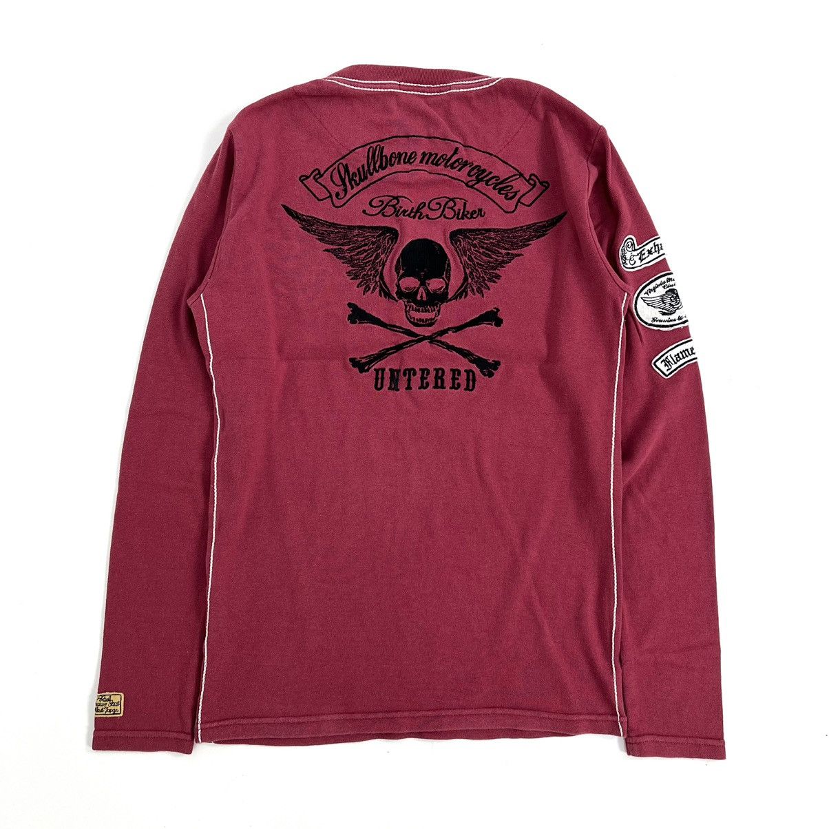 If Six Was Nine × Japanese Brand × Le Grande Bleu (L.G.B.) Vintage Real Master Skullbone Motorcycles LongSleeve Size US M / EU 48-50 / 2 - 1 Thumbnail