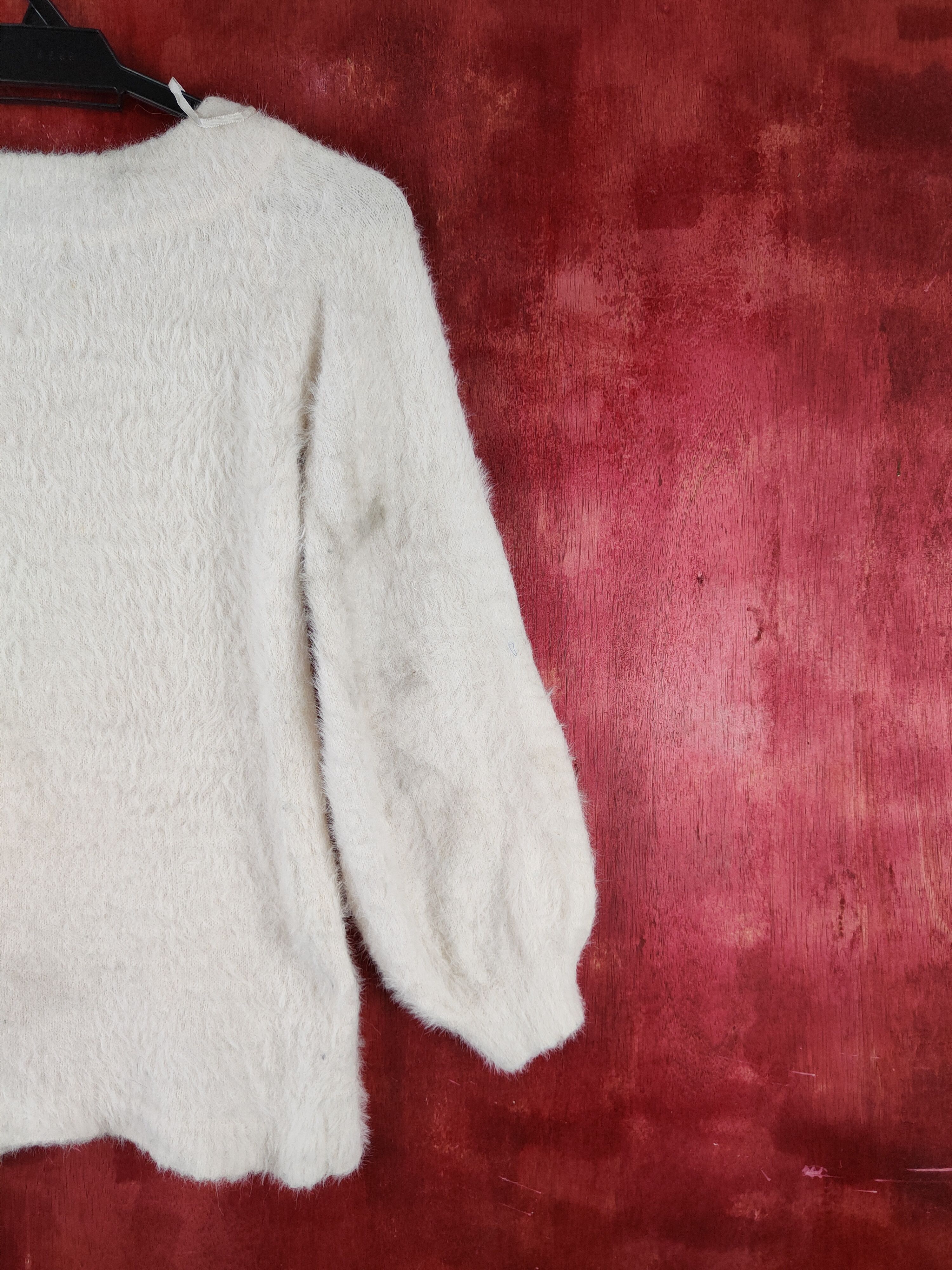 Homespun Knitwear × Japanese Brand × Vintage Flow and Fixture White Fur Mohair Knitwear #S1968 Size XS / US 0-2 / IT 36-38 - 9 Thumbnail