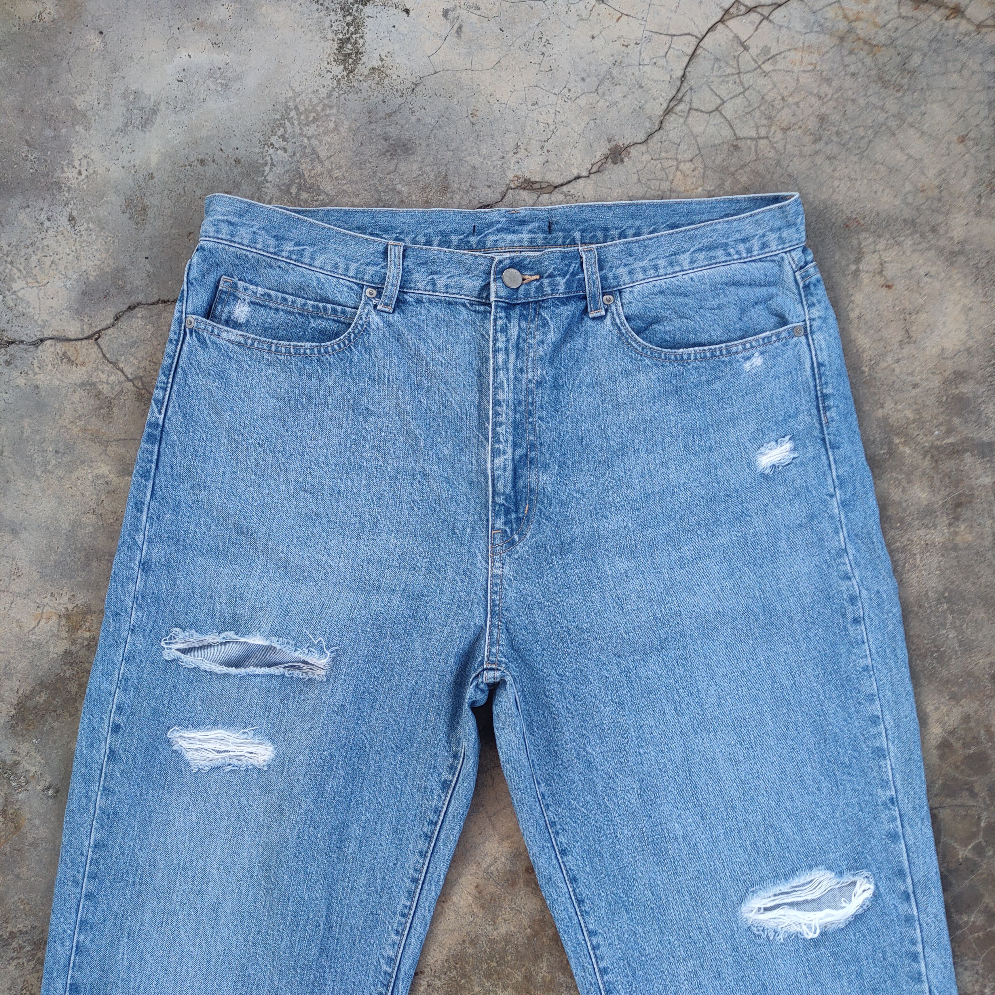 Japanese Brand × Jean × StraightFaded W38 VINTAGE JAPANESE FADED DISTRESSED DENIM JEAN PANTS Size US 38 / EU 54 - 3 Thumbnail