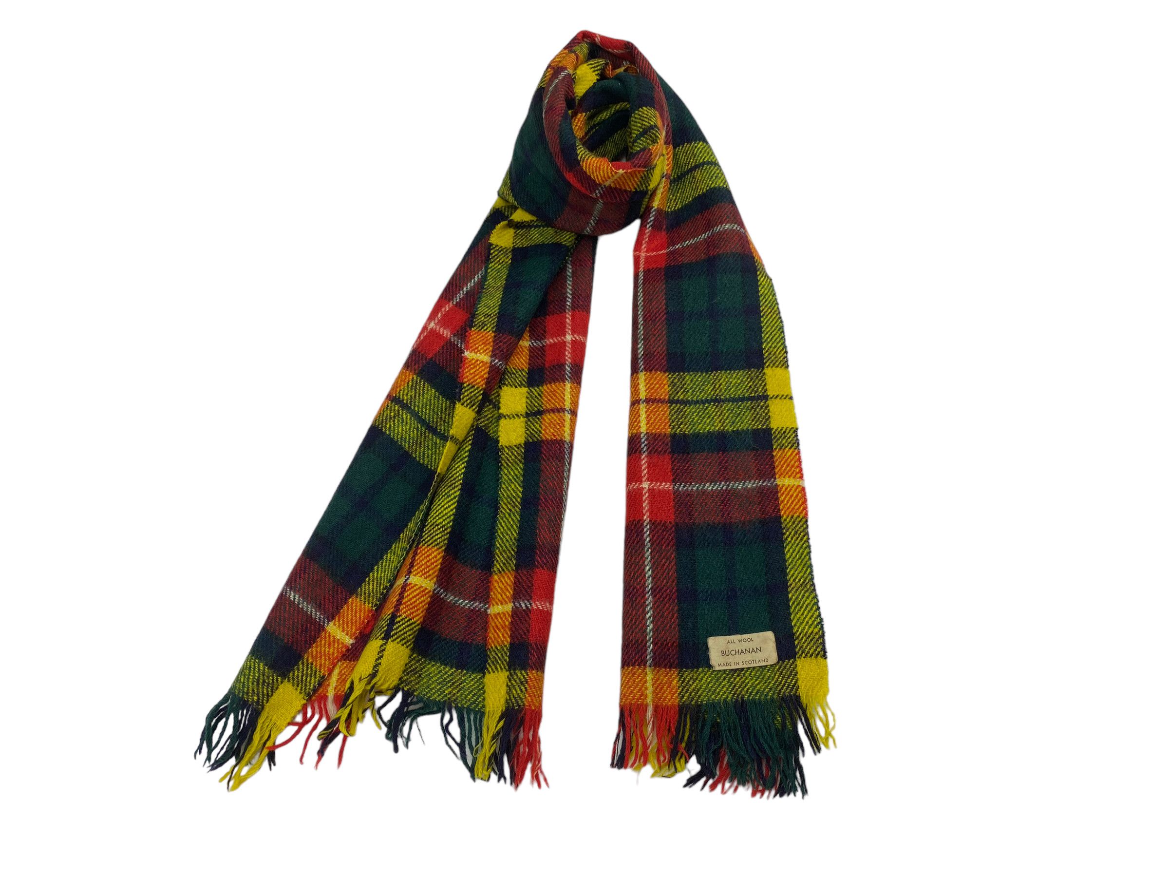 Vintage Vintage Buchanan Tartan Wool Muffler Scarf - Scottish Plaid Size ONE SIZE - 1 Thumbnail