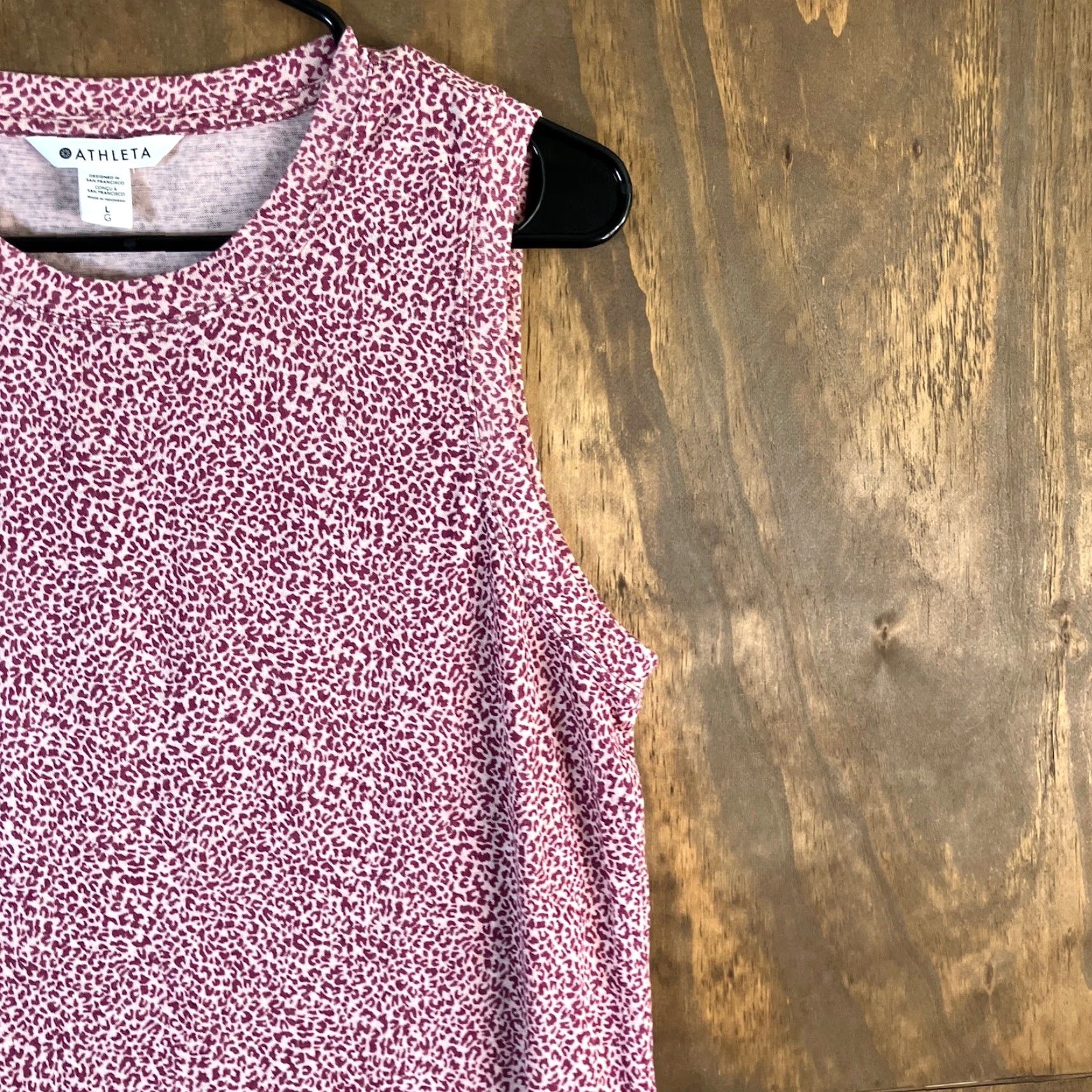 Athleta Athleta Womens Shirt Pink Micro Cheetah Athletic Sleeveless Breezy Tank Large Size L / US 10 / IT 46 - 5 Thumbnail