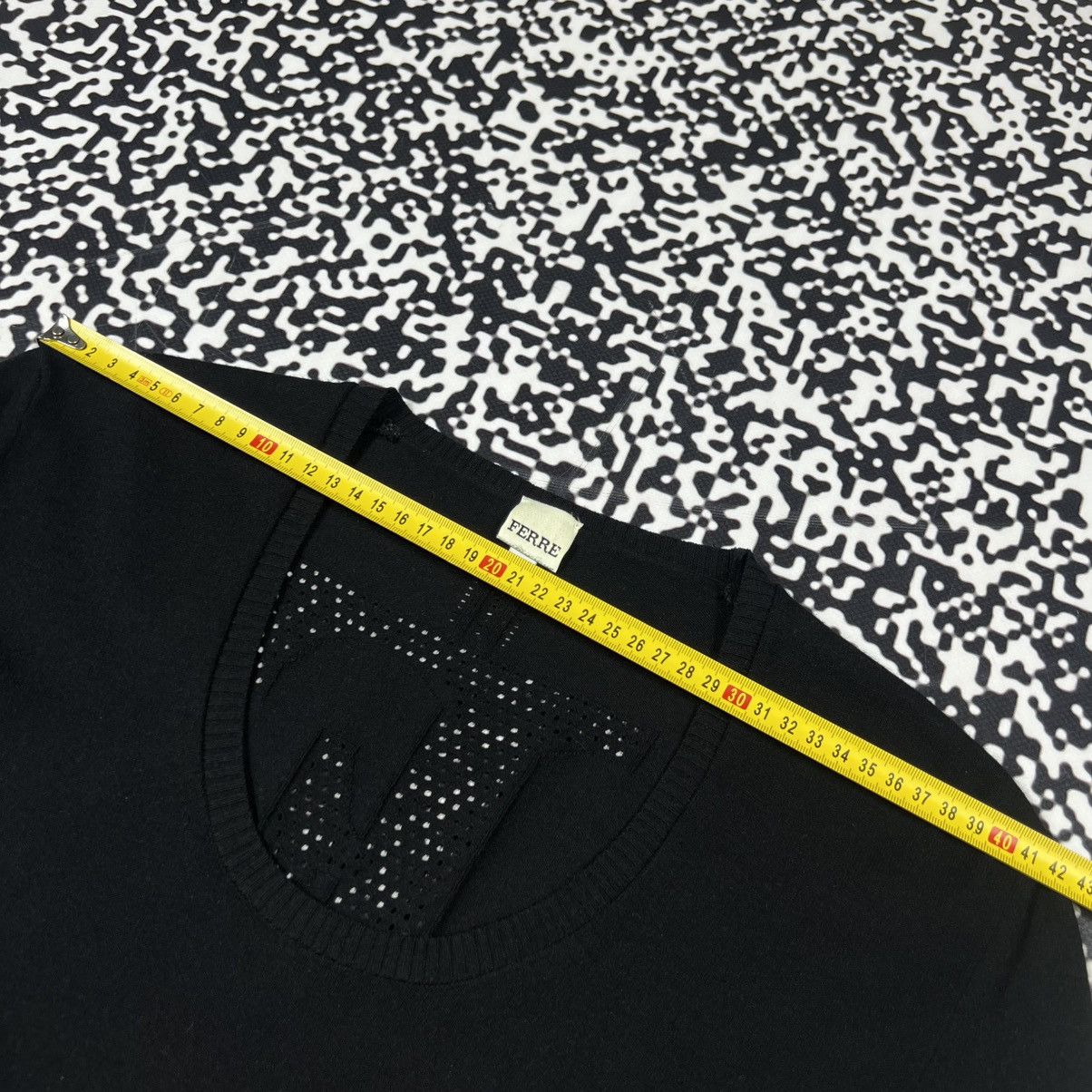 Ferre Vintage Y2K Ferre Gianfranco Luxury Big Logo Mesh Sweater Size S / US 4 / IT 40 - 14 Thumbnail