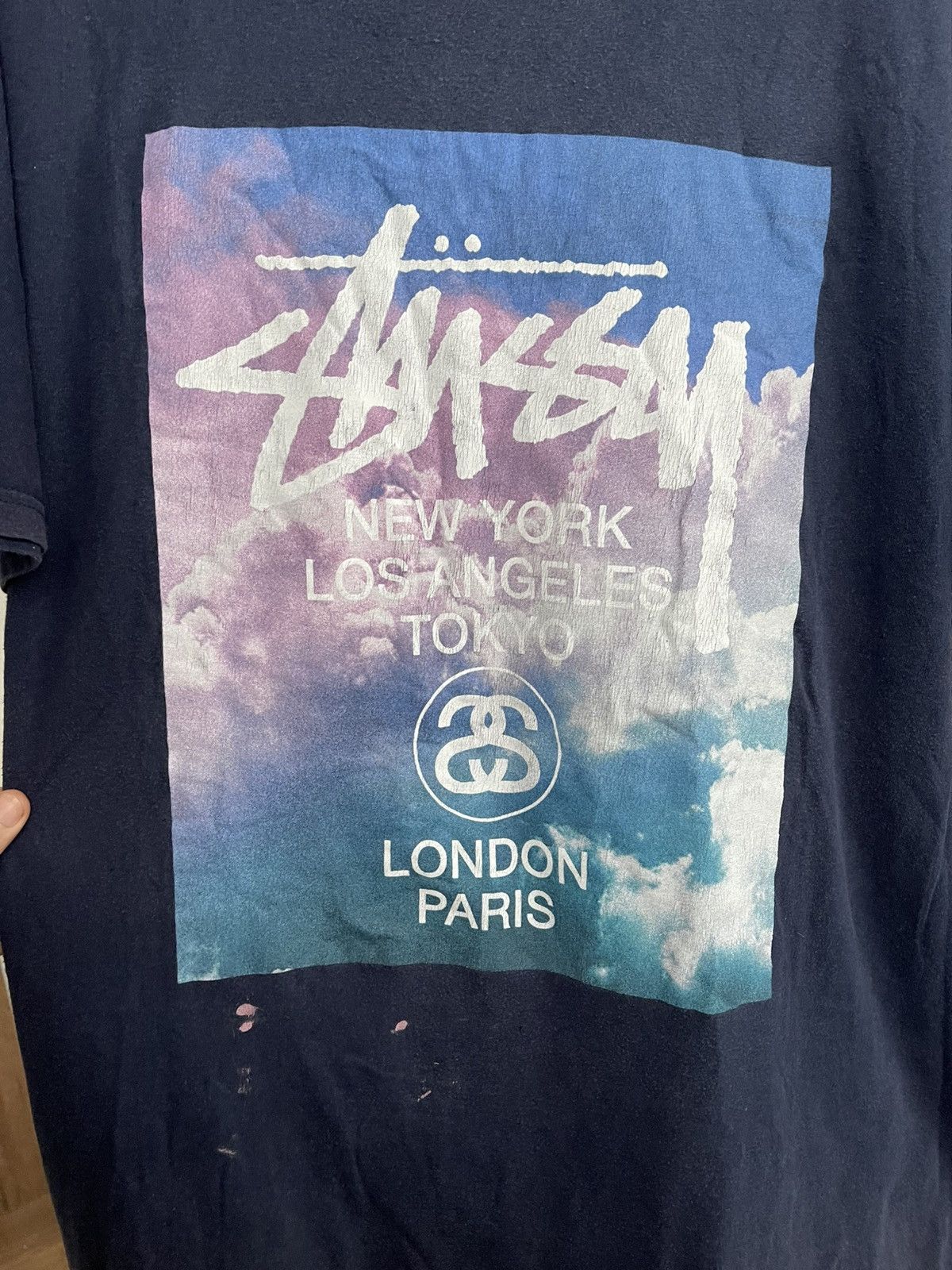 Stussy Stussy Clouds Vintage Big Logo T-Shirt Tee Size US L / EU 52-54 / 3 - 5 Thumbnail
