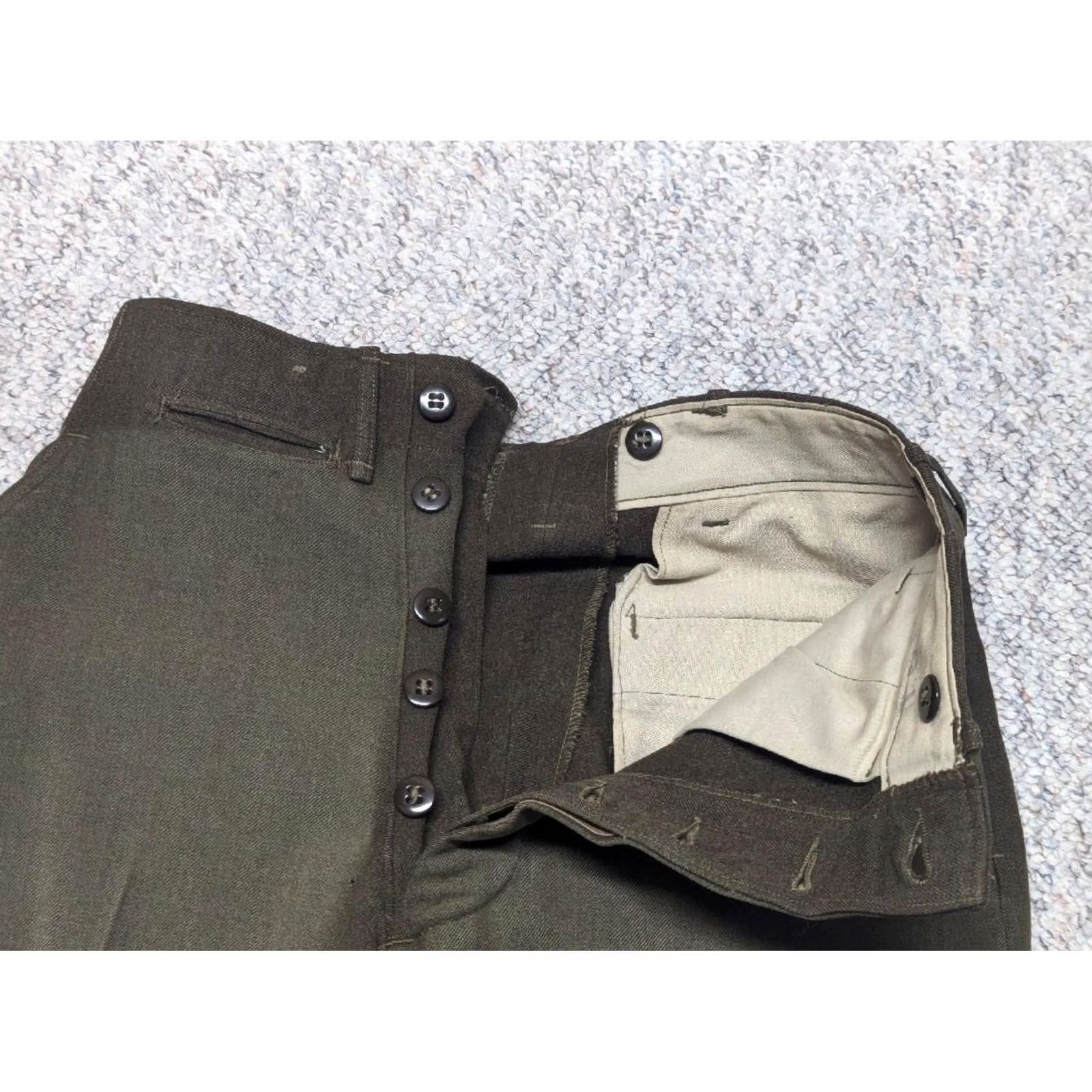 Vintage VINTAGE US Military Green Wool Pants 28x30 Mens Military 1940s 1950s WW2 Korean Green Wool Pants Mens Size US 28 / EU 44 - 3 Thumbnail
