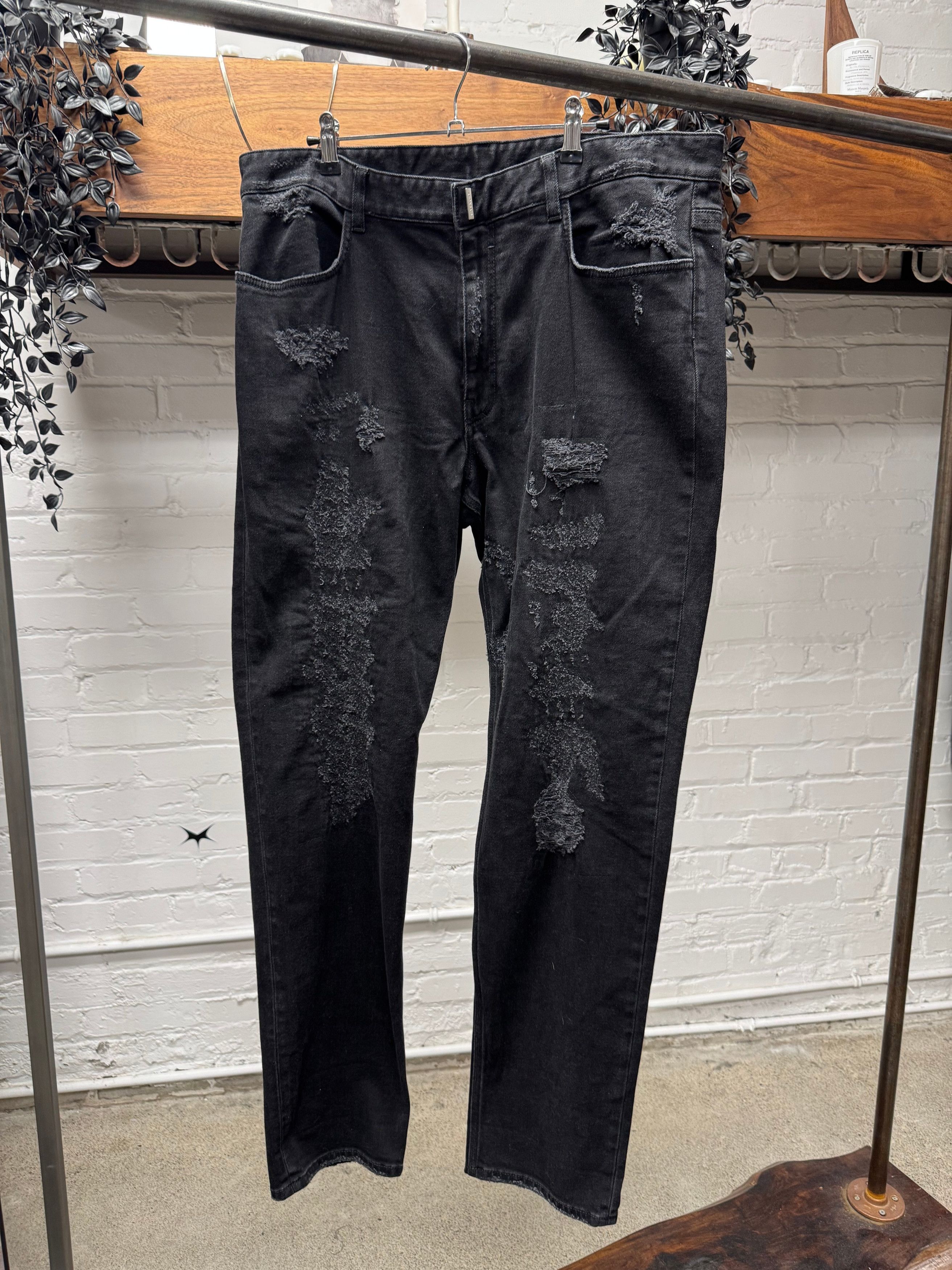 Givenchy Givenchy by Matthew Williams Distressed Black Skinny Jeans Size US 38 / EU 54 - 1 Thumbnail