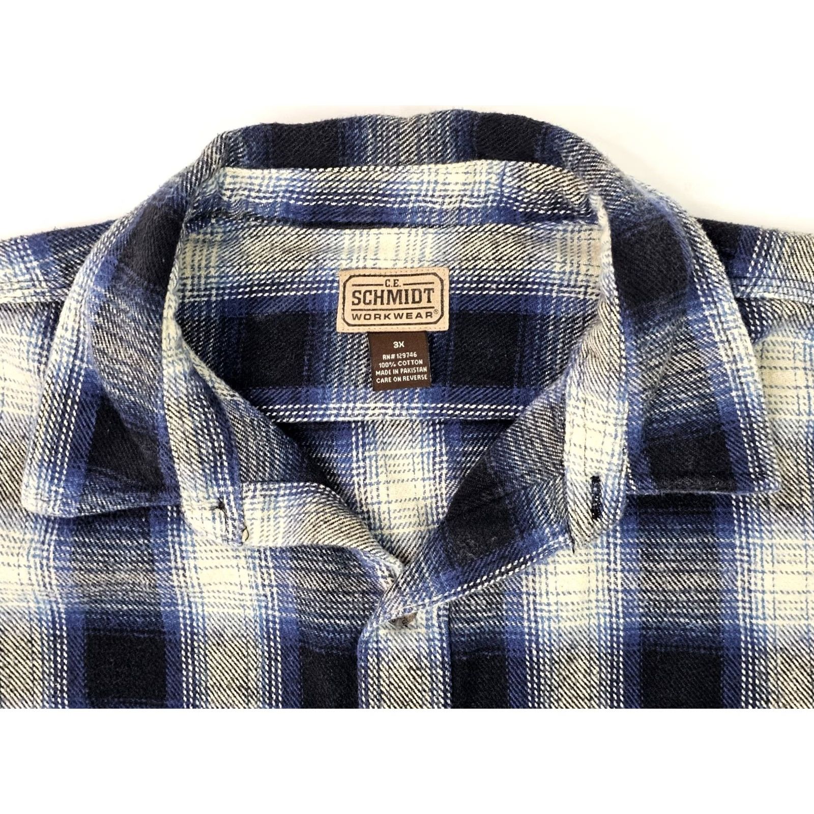 Vintage VINTAGE C. E. Schmidt Workwear Plaid Flannel Shirt Jacket Men 3XL Blue Cotton Size US XXL / EU 58 / 5 - 3 Thumbnail