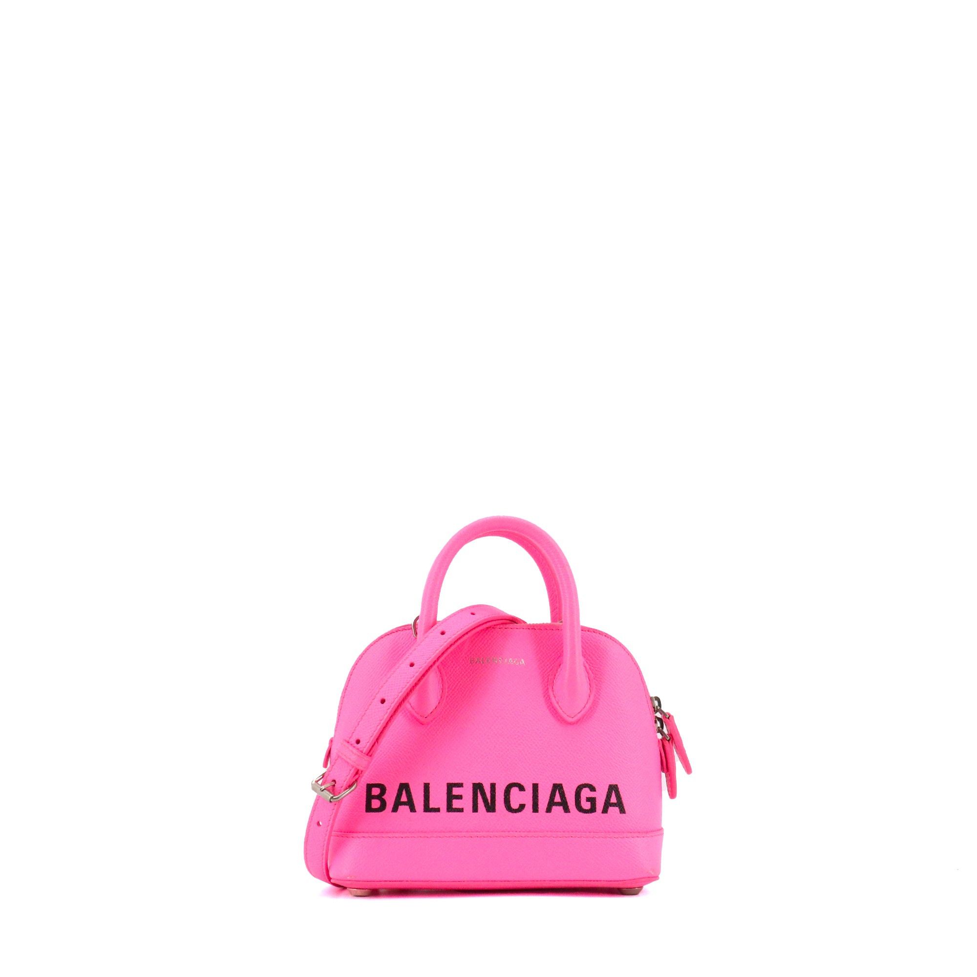 Balenciaga BALENCIAGA - Balenciaga Ville shoulder bag in neon pink grained leather Size ONE SIZE - 1 Thumbnail