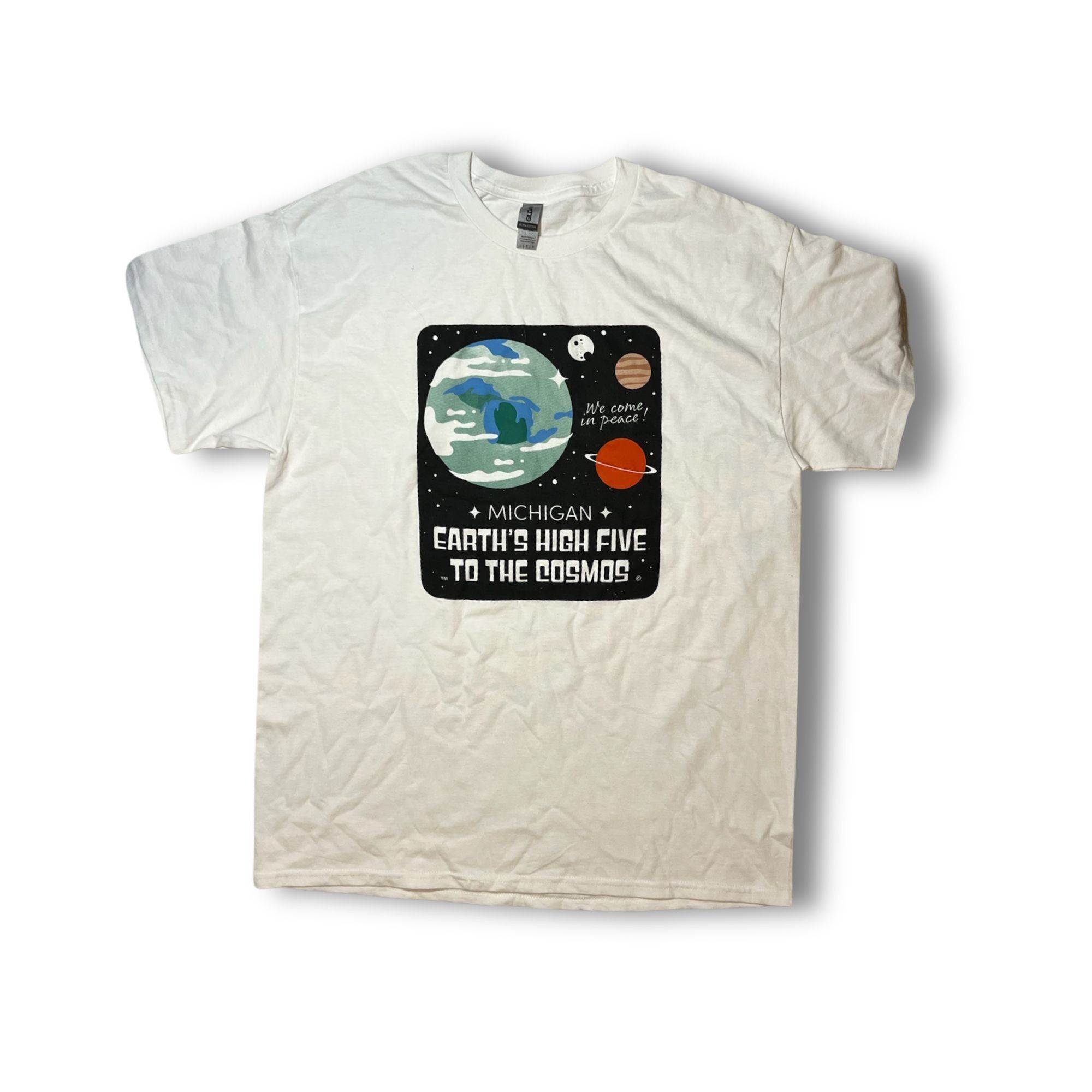 Gildan Gildan Ultra Cotton Michigan Earths High Five To The Cosmos Size US L / EU 52-54 / 3 - 2 Thumbnail