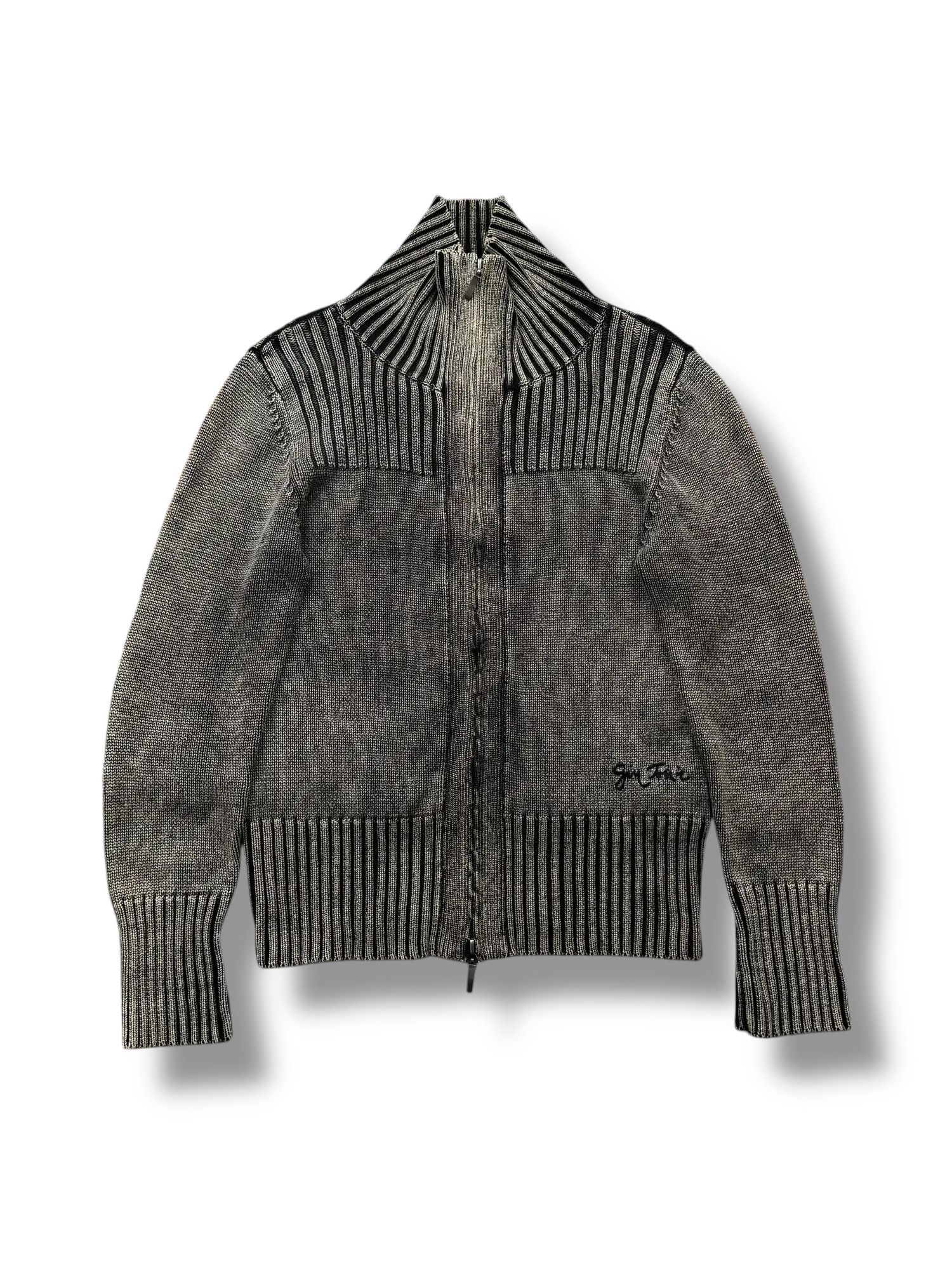 Vintage Y2K Ribbed Sweater With Full Zip(V281) Size M / US 6-8 / IT 42-44 - 1 Thumbnail