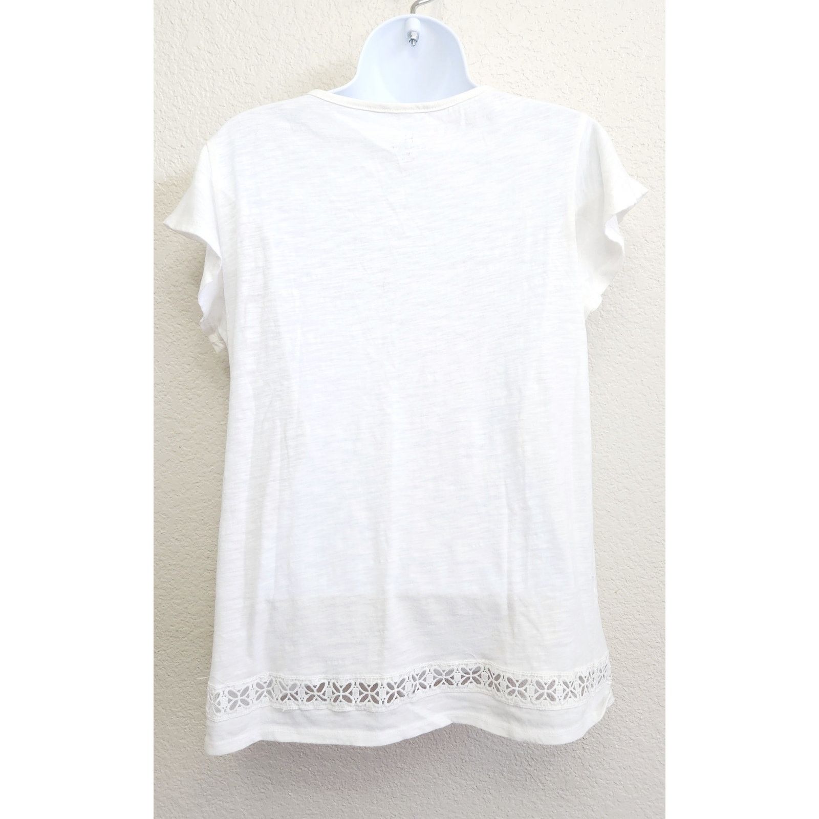 Other Hannah White Crochet Lace Bodice Cap Flutter Sleeves Medium Size M / US 6-8 / IT 42-44 - 5 Thumbnail