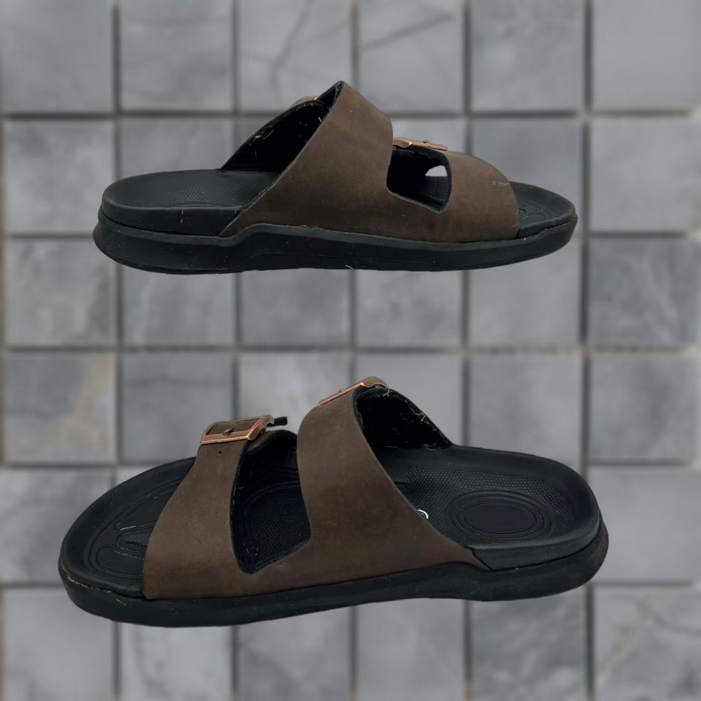 Vintage Viking Slide Sandals Womens 37 US 7 Comfort 2 Strap Brown Buckle - Viking Slide Sandals Womens 7 Brown Buckle 2 Strap Comfort US 7 Size US 7 / IT 37 - 1 Thumbnail