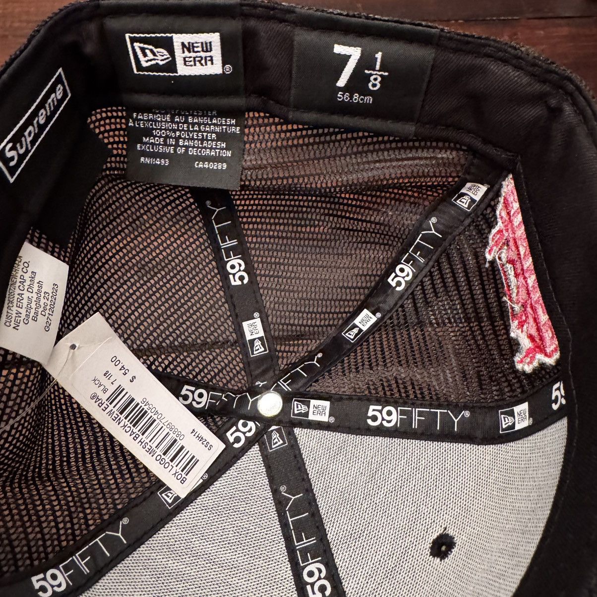 Supreme Supreme New Era Box Logo Mesh Back Fitted Hat Size ONE SIZE - 8 Thumbnail