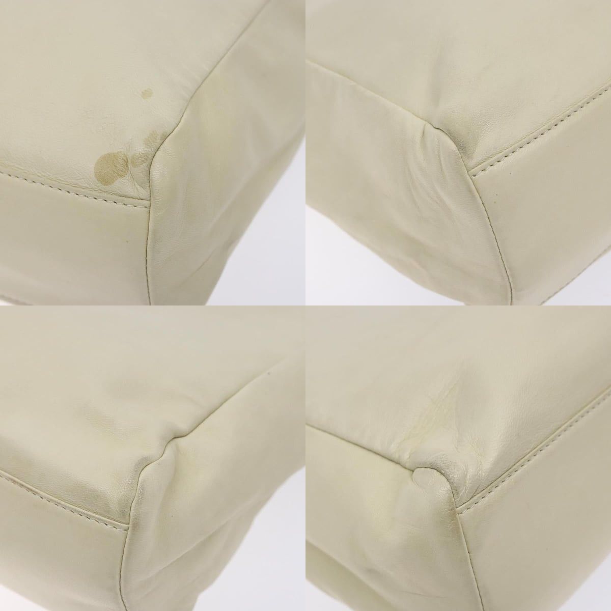 Prada PRADA Tote Bag Leather White Silver Size ONE SIZE - 10 Thumbnail