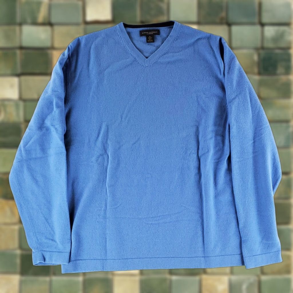 Banana Republic Banana Republic Pullover Sweater 100% Cashmere Blue Mens XL Size US XL / EU 56 / 4 - 1 Thumbnail