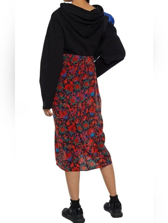 Rag & Bone Red Multi Amber Silk Floral Skirt Gift Party Spring Summer Size 26" / US 2 / IT 38 - 7 Thumbnail