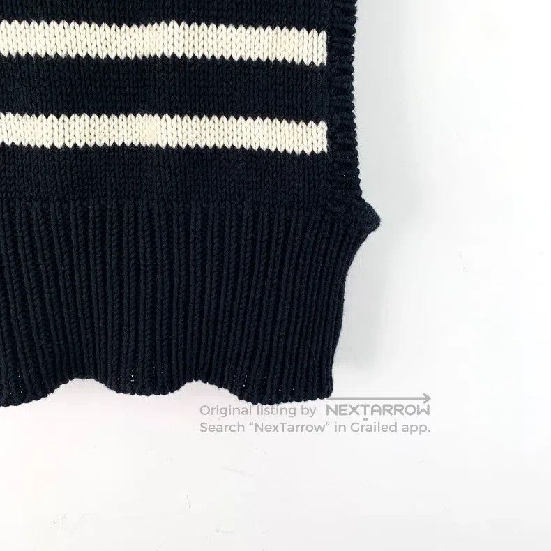 Dior Dior Black striped cotton round-neck sleeveless knitted ve Size XS / US 0-2 / IT 36-38 - 4 Thumbnail