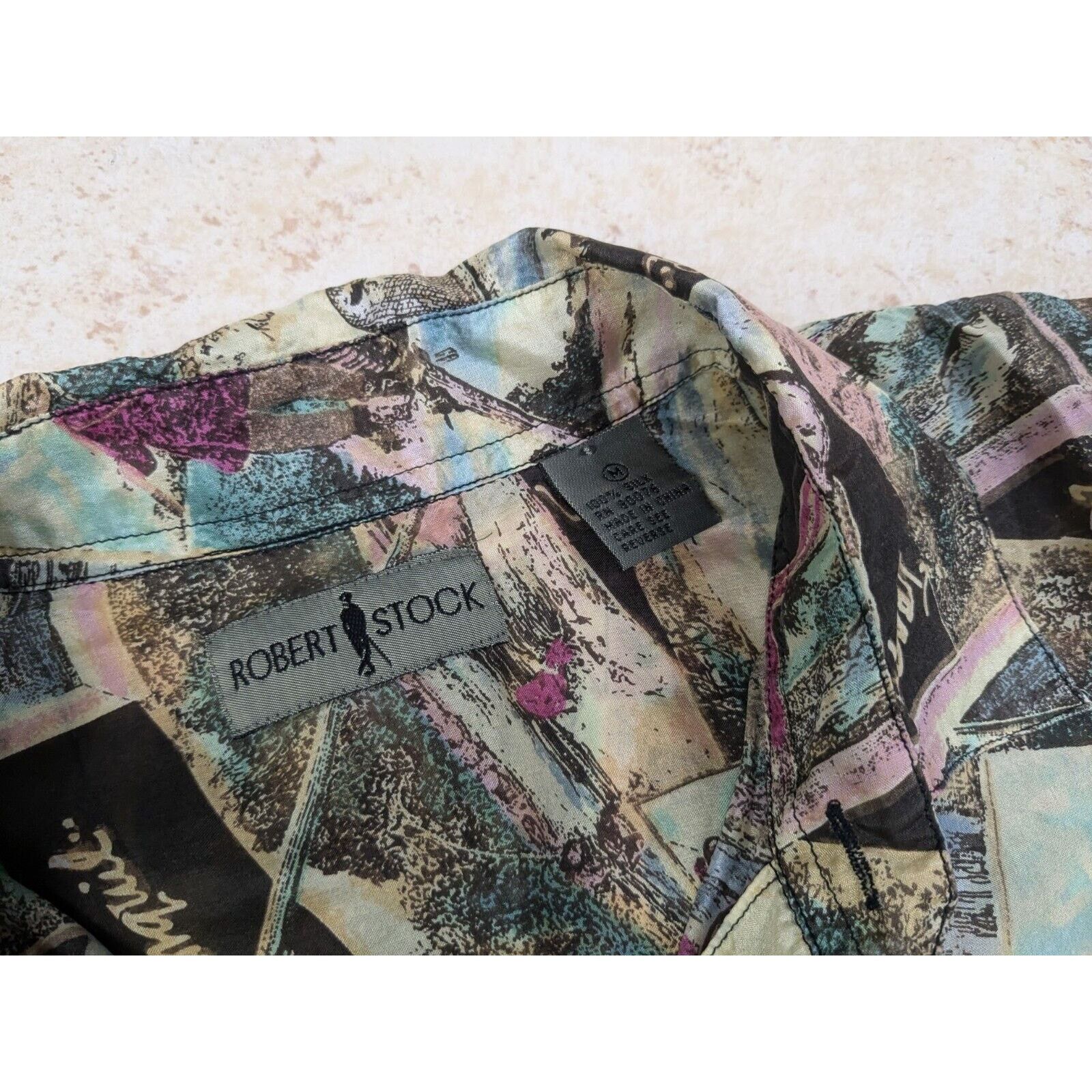 Robert Stock Vtg Robert Stock Shirt Med Fishing 100% Silk Sheer Button Up Size US M / EU 48-50 / 2 - 2 Thumbnail