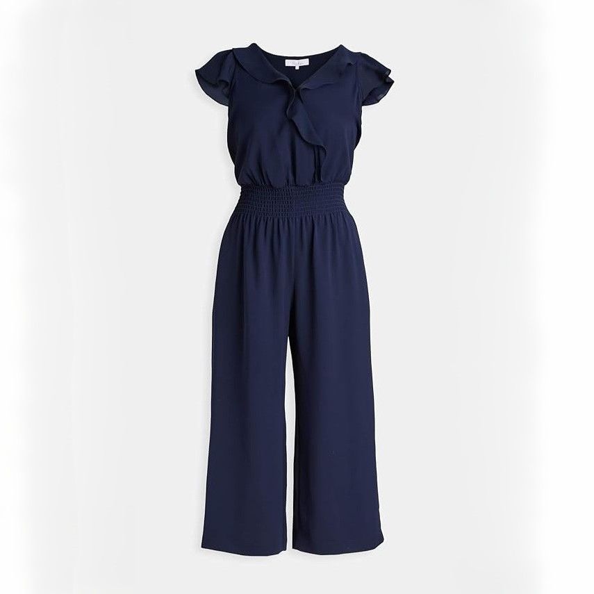 Parker Billie Cropped Jumpsuit in Navy size US 4 NWOT MSRP $288 Size 27" / US 4 / IT 40 - 1 Thumbnail