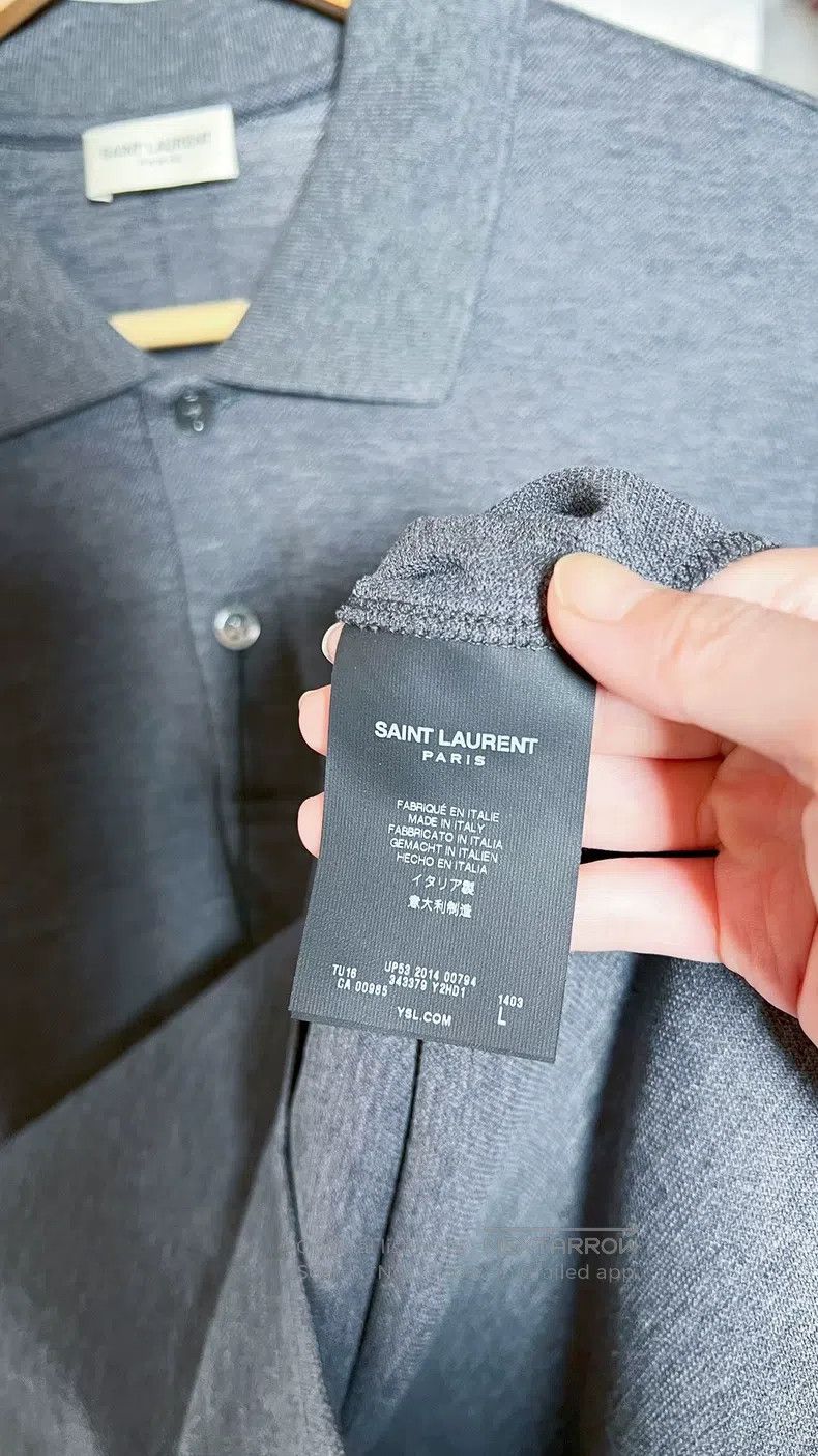 Saint Laurent Paris Saint Laurent Paris Grey Polo Short Sleeve Size US S / EU 44-46 / 1 - 5 Thumbnail