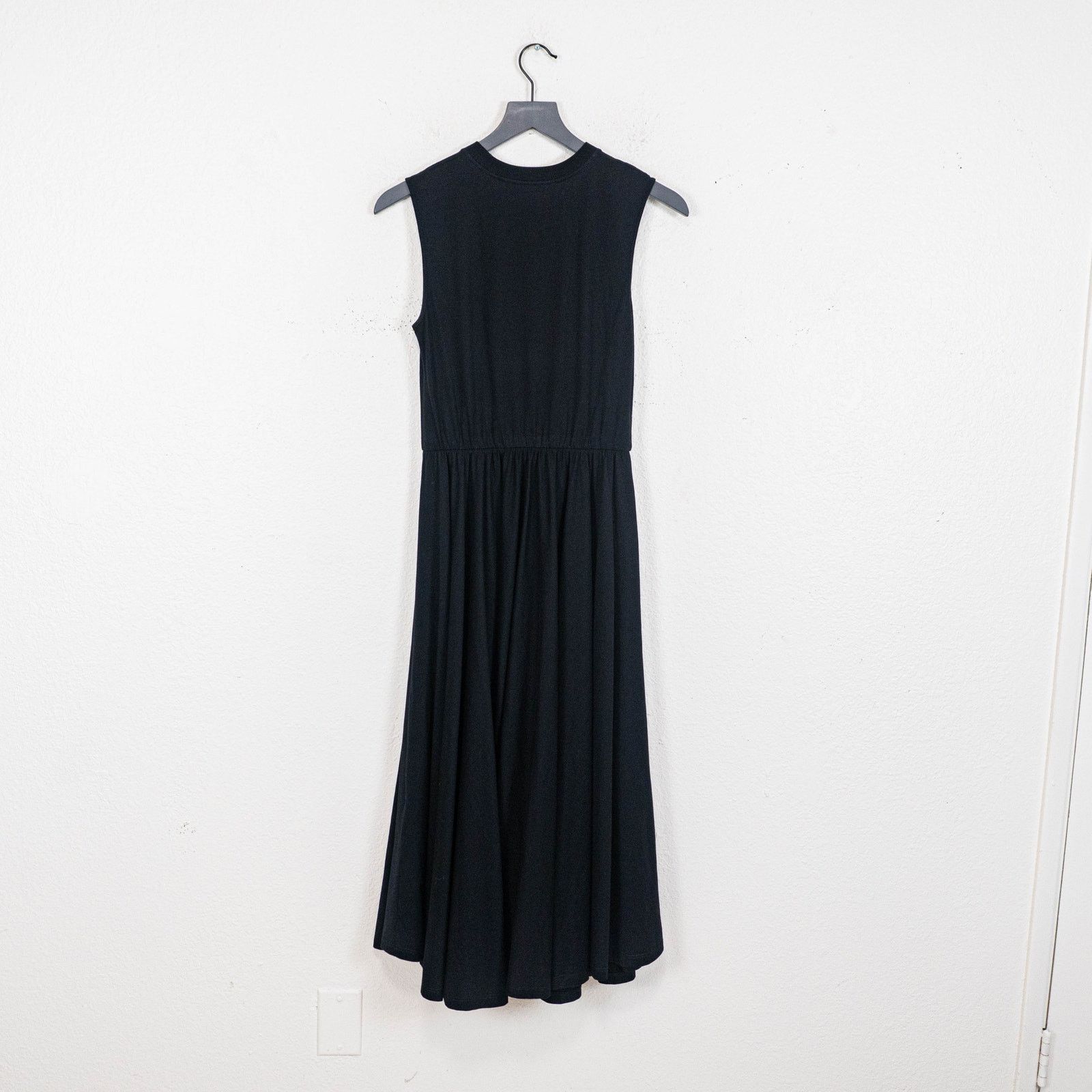 MSGM MSGM Black Cotton Jersey Sleeveles Midi Dress Logo size XS Size XS / US 0-2 / IT 36-38 - 4 Thumbnail
