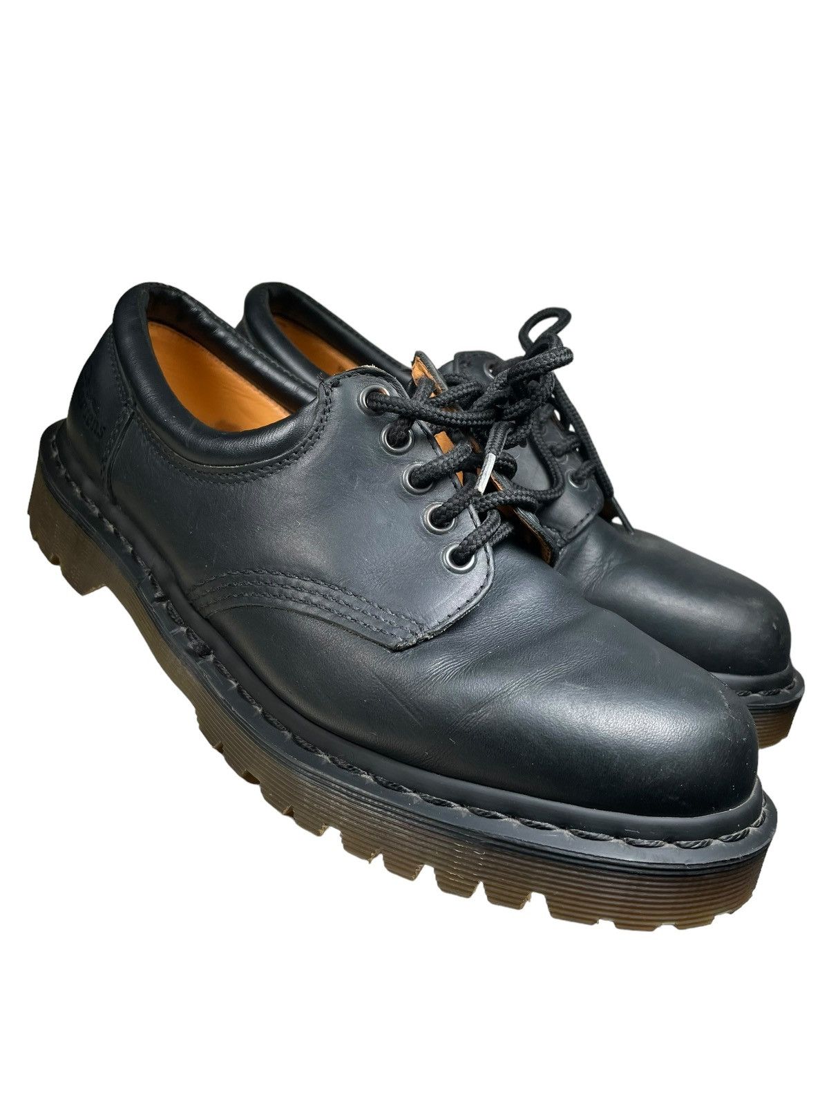 Dr Martens Classic Dr. Marten Leather Shoes in Black, Men's (Size 8)