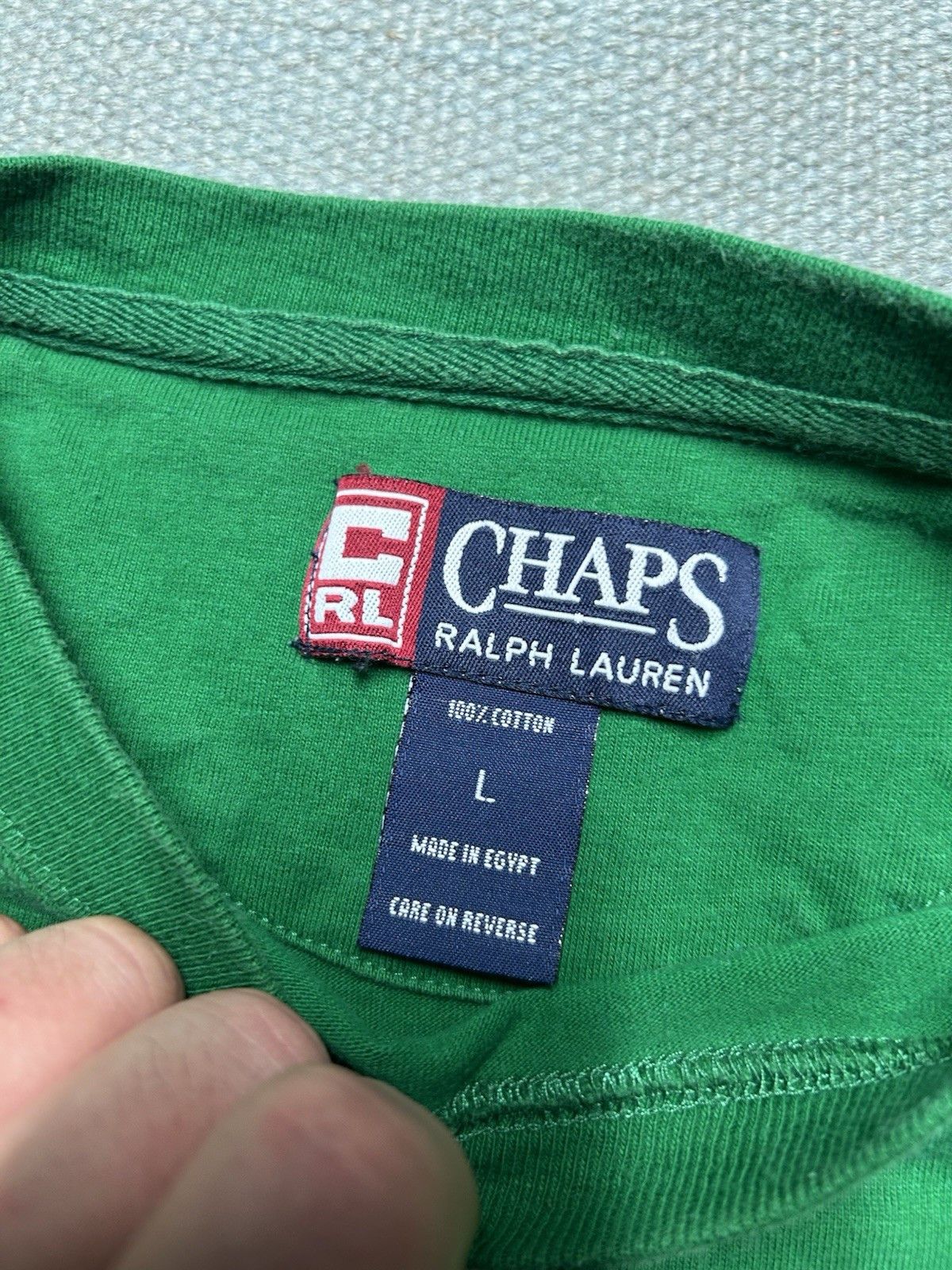 Vintage Chaps Ralph Lauren pocket t shirt blank emerald cotton large Size US L / EU 52-54 / 3 - 3 Thumbnail