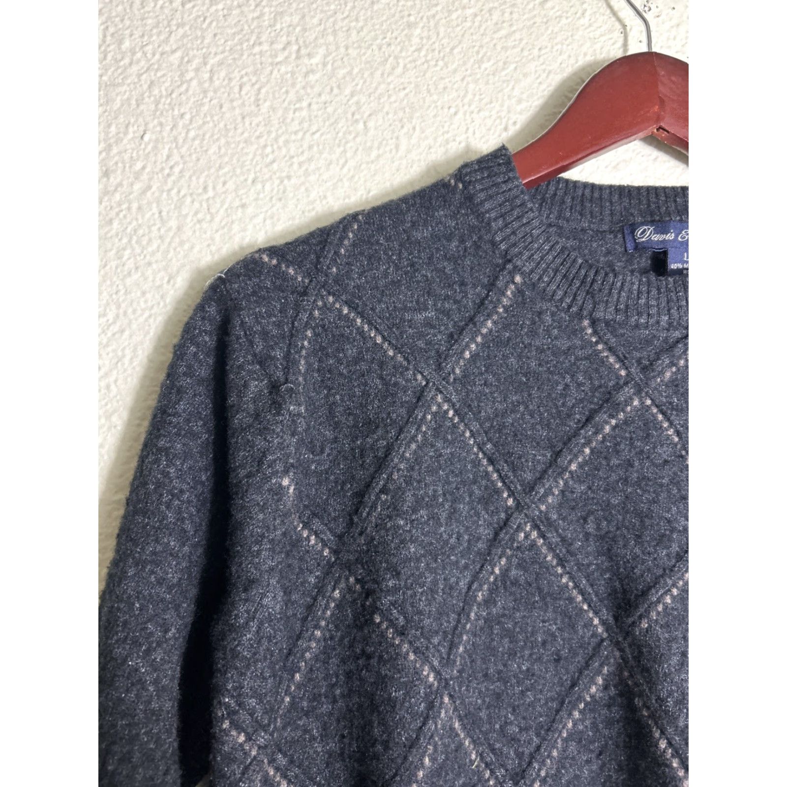 Vintage Davis And Squire Womens Large Pullover Sweater Gray Merino Wool Cashmere Blend Size L / US 10 / IT 46 - 4 Thumbnail