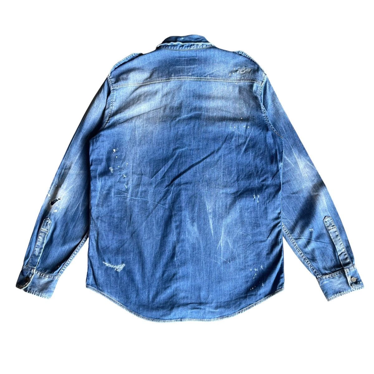 Dsquared2 Dsquared2 Distressed Effect Denim Shirt Size US L / EU 52-54 / 3 - 2 Thumbnail