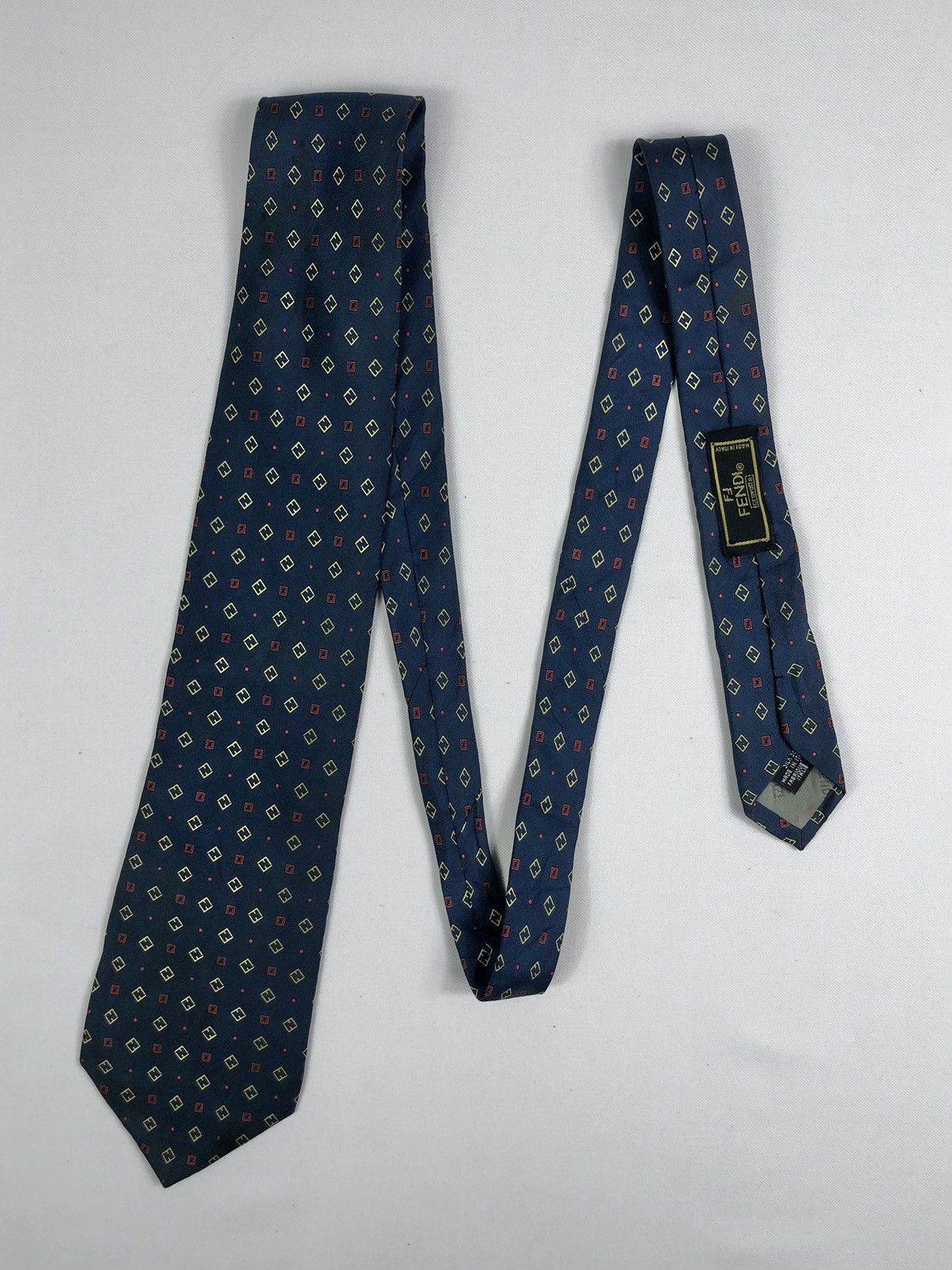 Fendi Rare Vintage Fendi Cravatte Monogram Silk Tie Made in Italy Size ONE SIZE - 2 Thumbnail
