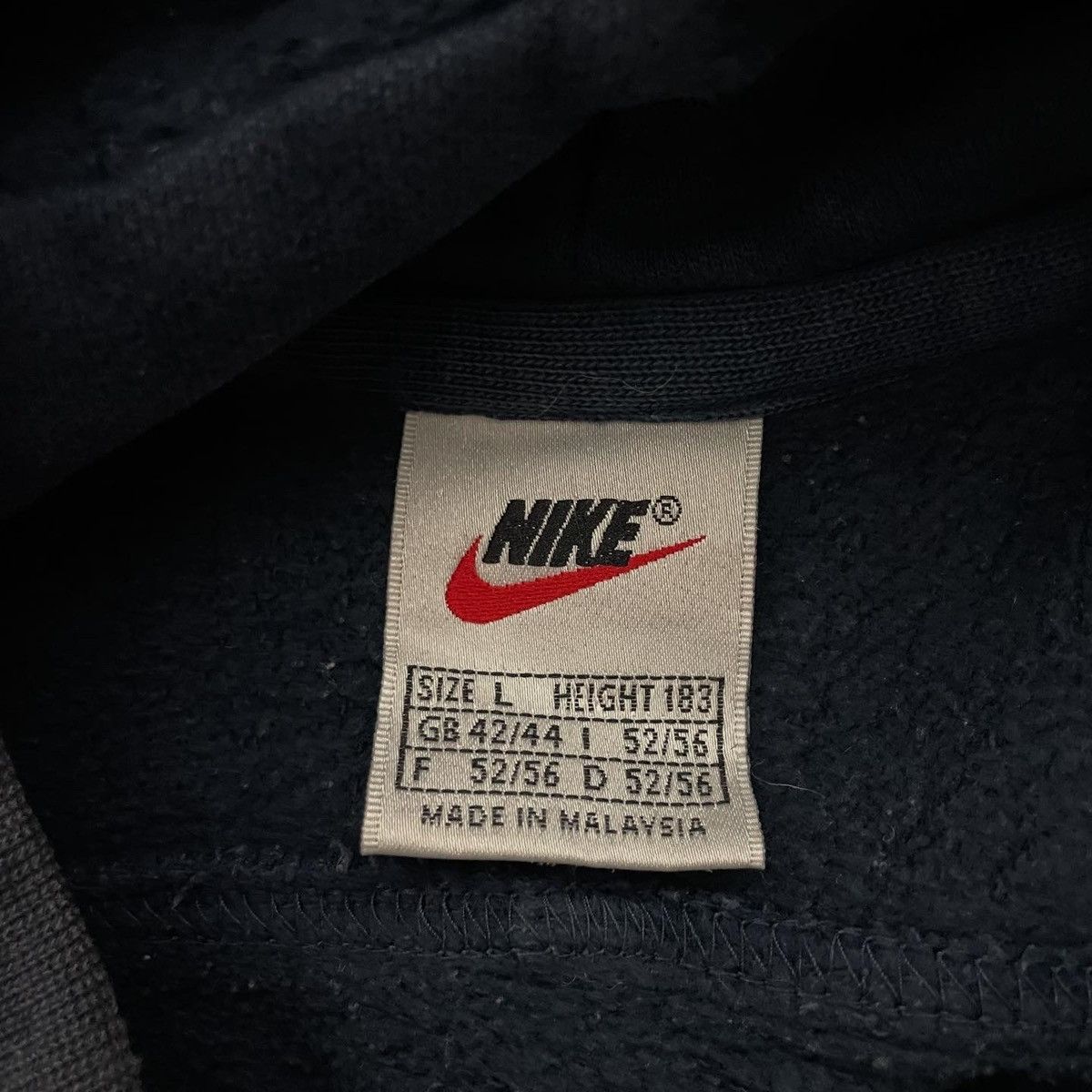 Vintage Nike Vintage Hoodie Big Logo Avant Garde Washed Boxy Japanes Size US L / EU 52-54 / 3 - 3 Thumbnail