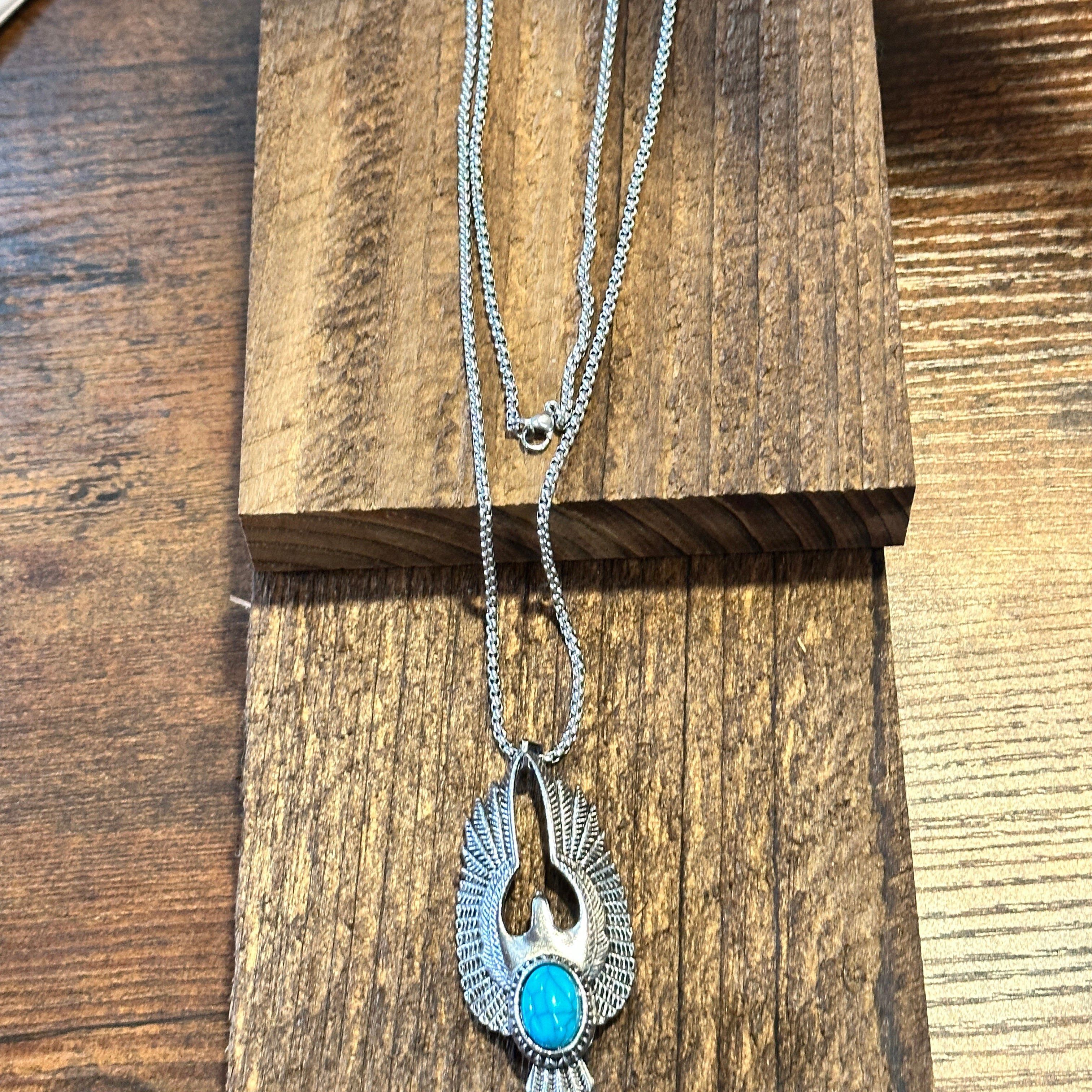 Other Boho Hippie Vintage Native American Eagle Turquoise Pendant Size ONE SIZE - 7 Thumbnail