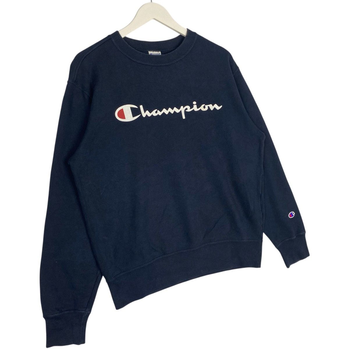 Vintage Vintage Champion Sweatshirt Big Logo Navy Blue Pullover Sz L Size US L / EU 52-54 / 3 - 3 Thumbnail