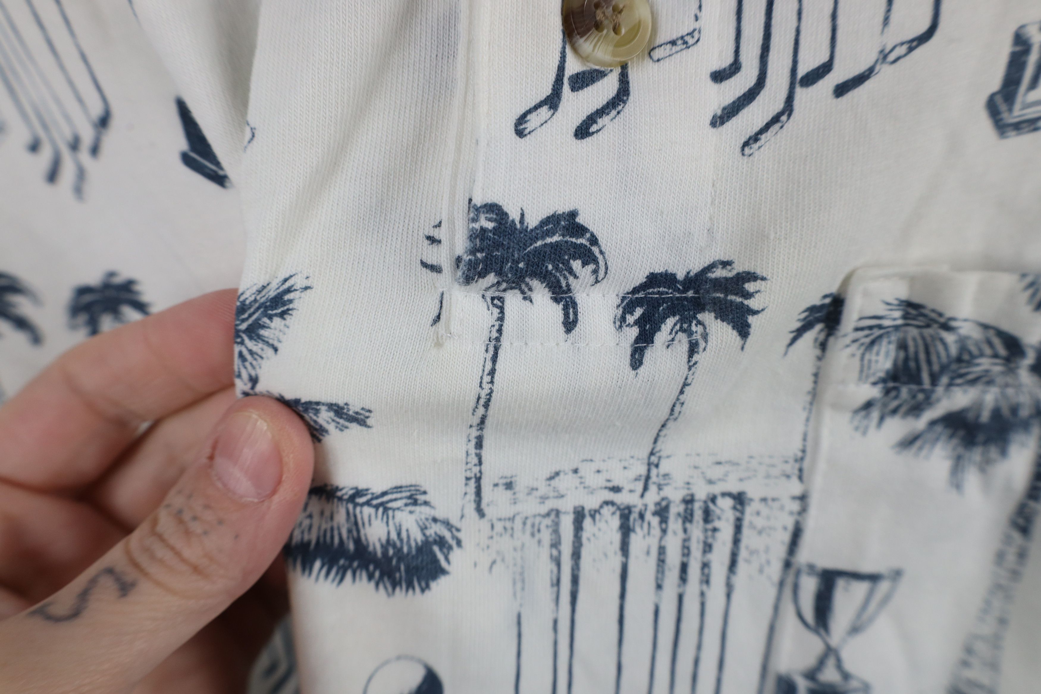 Vintage Vintage 90s All Over Print Golf Palm Tree Polo Shirt White Size US XXL / EU 58 / 5 - 4 Thumbnail