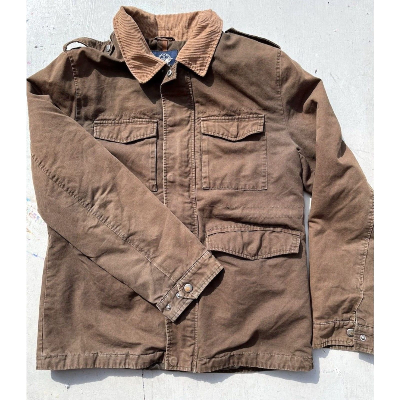 Dockers DOCKERS Jacket Beige Brown Solid XL Chore Utility Aviator Barn Workwear 90s Mens Jacket Size US XL / EU 56 / 4 - 5 Thumbnail