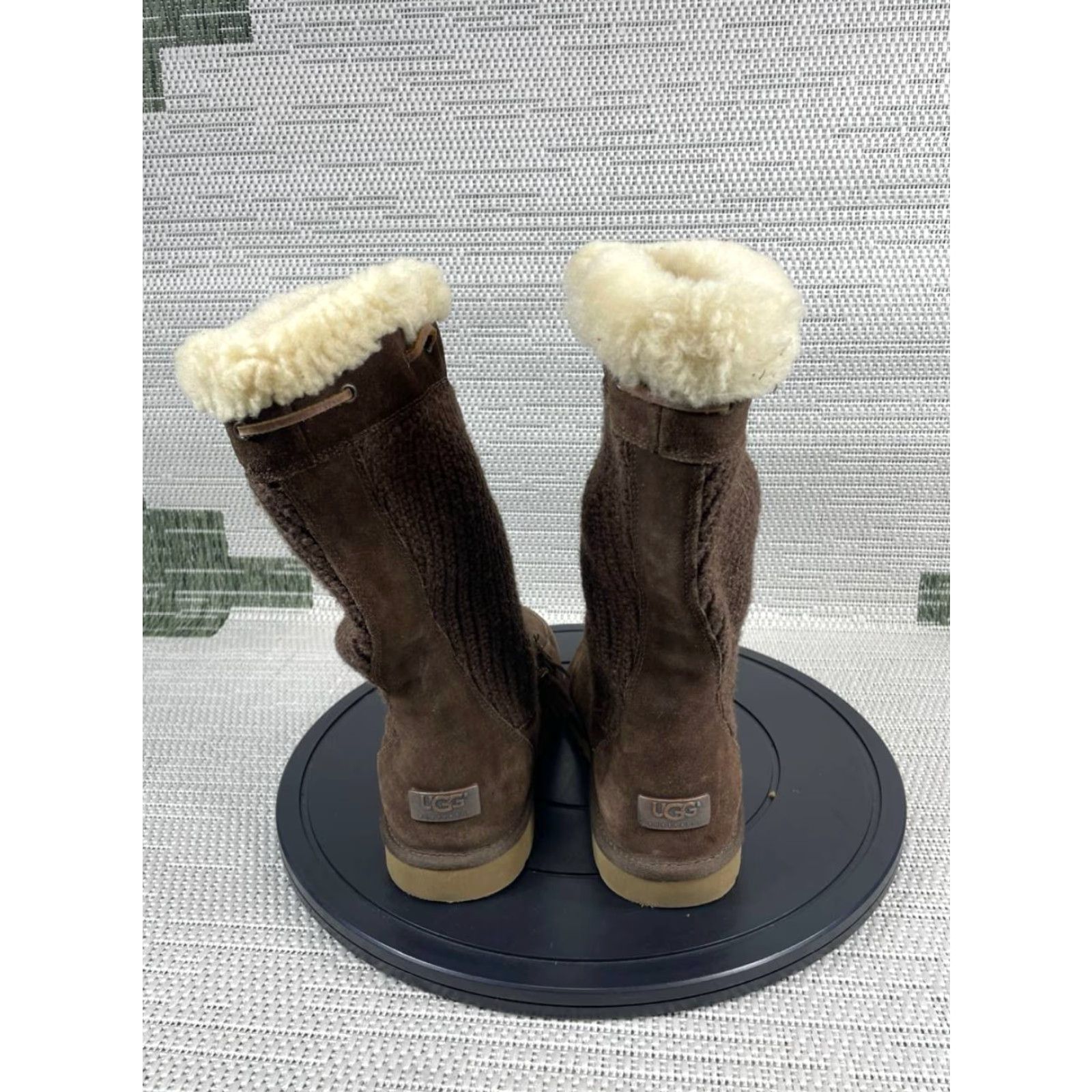 Ugg Ugg Boots Mens Size 6 Suburb Brown Crochet Knit Sheepskin Mid Calf Winter Snow Size US 6 / IT 36 - 6 Thumbnail