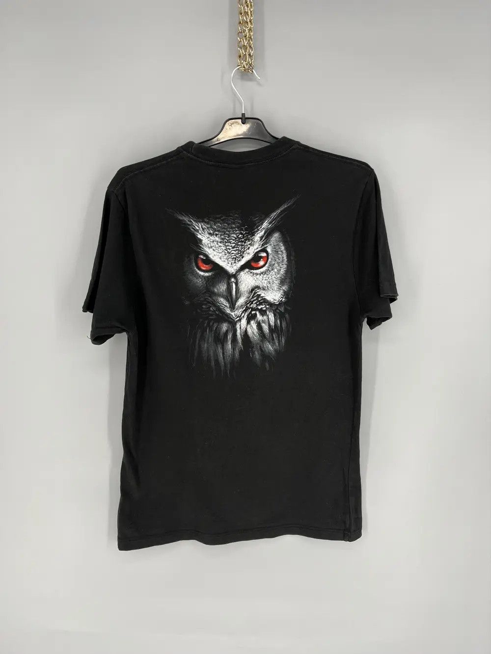 Vintage Vintage Y2K Bloody Owl T-shirt Spiral Tee Black Vintage Rock Size US L / EU 52-54 / 3 - 8 Thumbnail