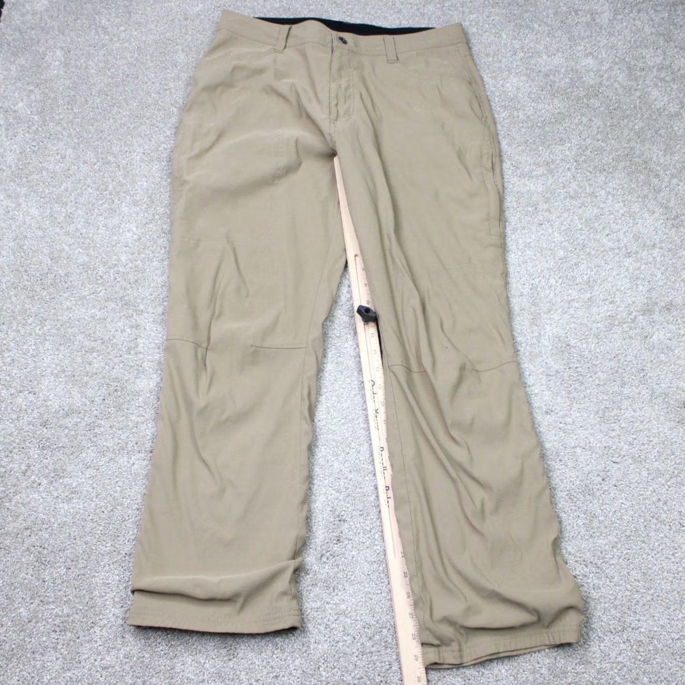 Eddie Bauer Eddie Bauer Mens Pants 34x30 Beige Fleece Lined Cargo Pocket 5-Pocket Stretch Nylon Cotton Travex Regular Straight Womens? Size US 34 / EU 50 - 2 Thumbnail