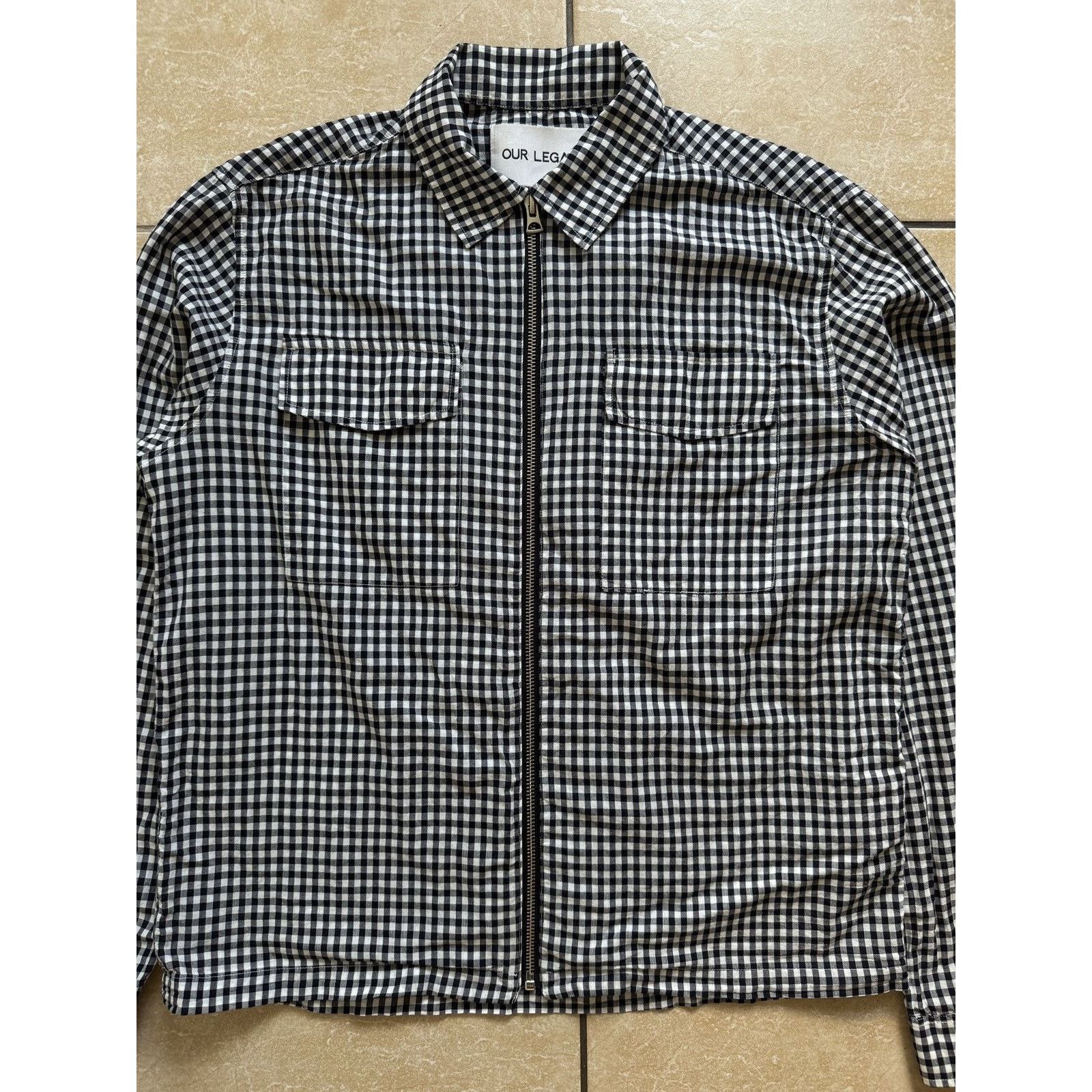 Our Legacy Our Legacy SS16 Gingham Crepe Full Zip Shirt/Overshirt Size US S / EU 44-46 / 1 - 2 Thumbnail