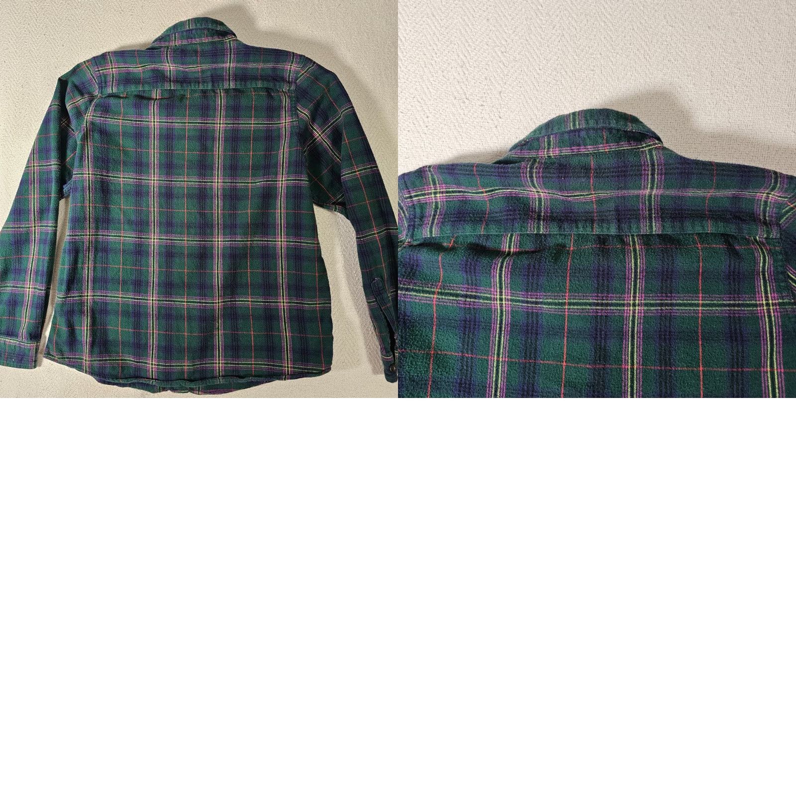 Vintage L.L. Bean Women's Flannel Shirt M Reg Green Plaid Button-Up Long Sleeve Classic Size M / US 6-8 / IT 42-44 - 8 Thumbnail