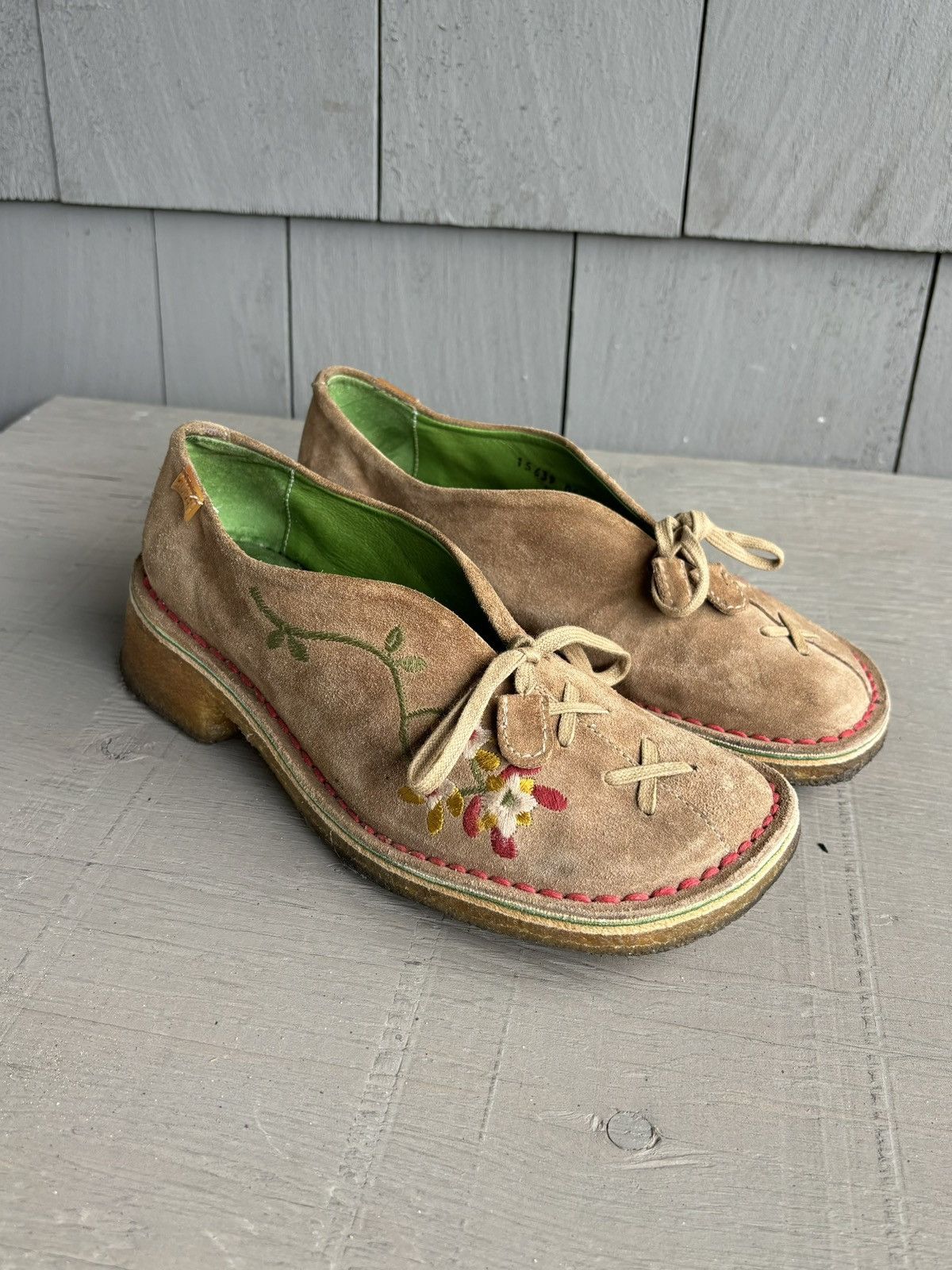 Camper × Designer Camper Mary Janes Suede Embroidered Crepe Sole Loafer Boot 6 Size US 6 / IT 36 - 5 Thumbnail