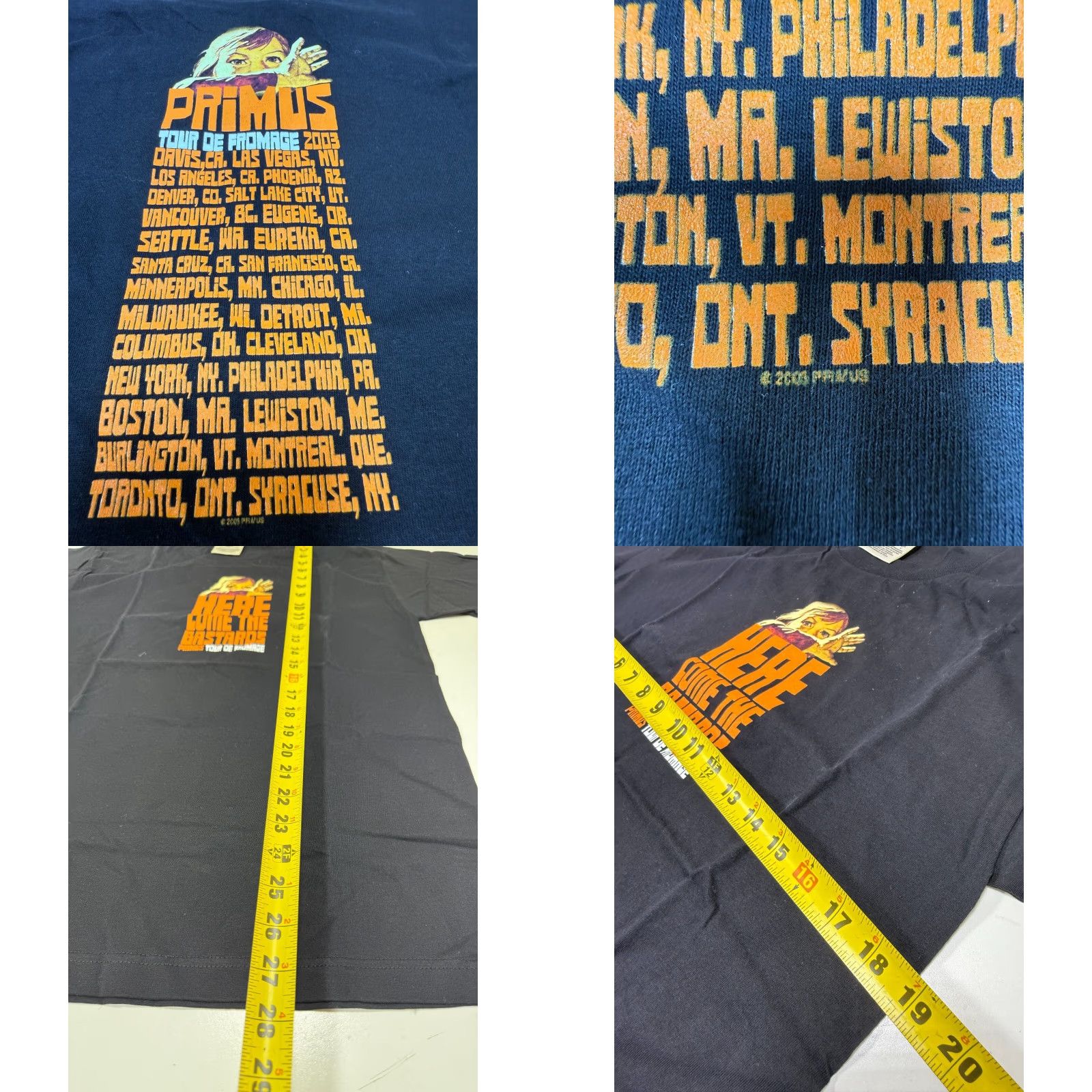 Vintage VINTAGE Primus 2003 Tour De Fromage T-Shirt Size M Black Graphic Print Music Mens Size US M / EU 48-50 / 2 - 8 Thumbnail