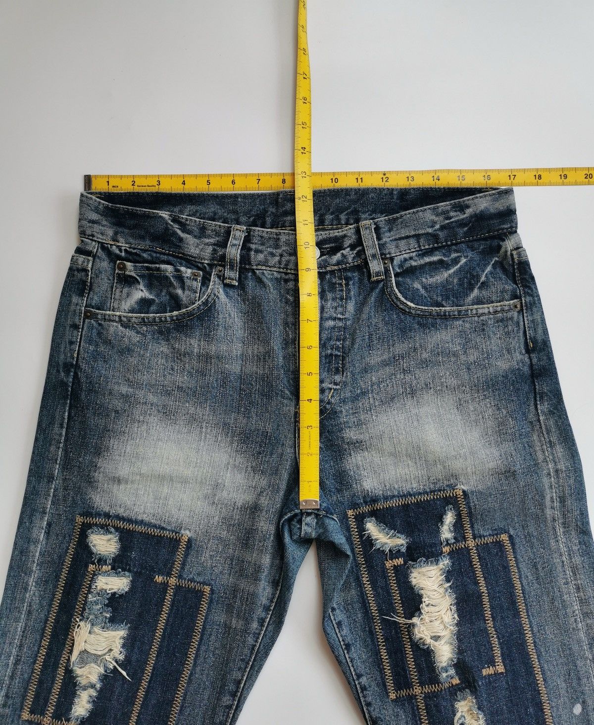 Takeo Kikuchi Takeo Kikuchi Patchwork Bleach Splash Jeans ERD Grunge Size US 34 / EU 50 - 12 Thumbnail