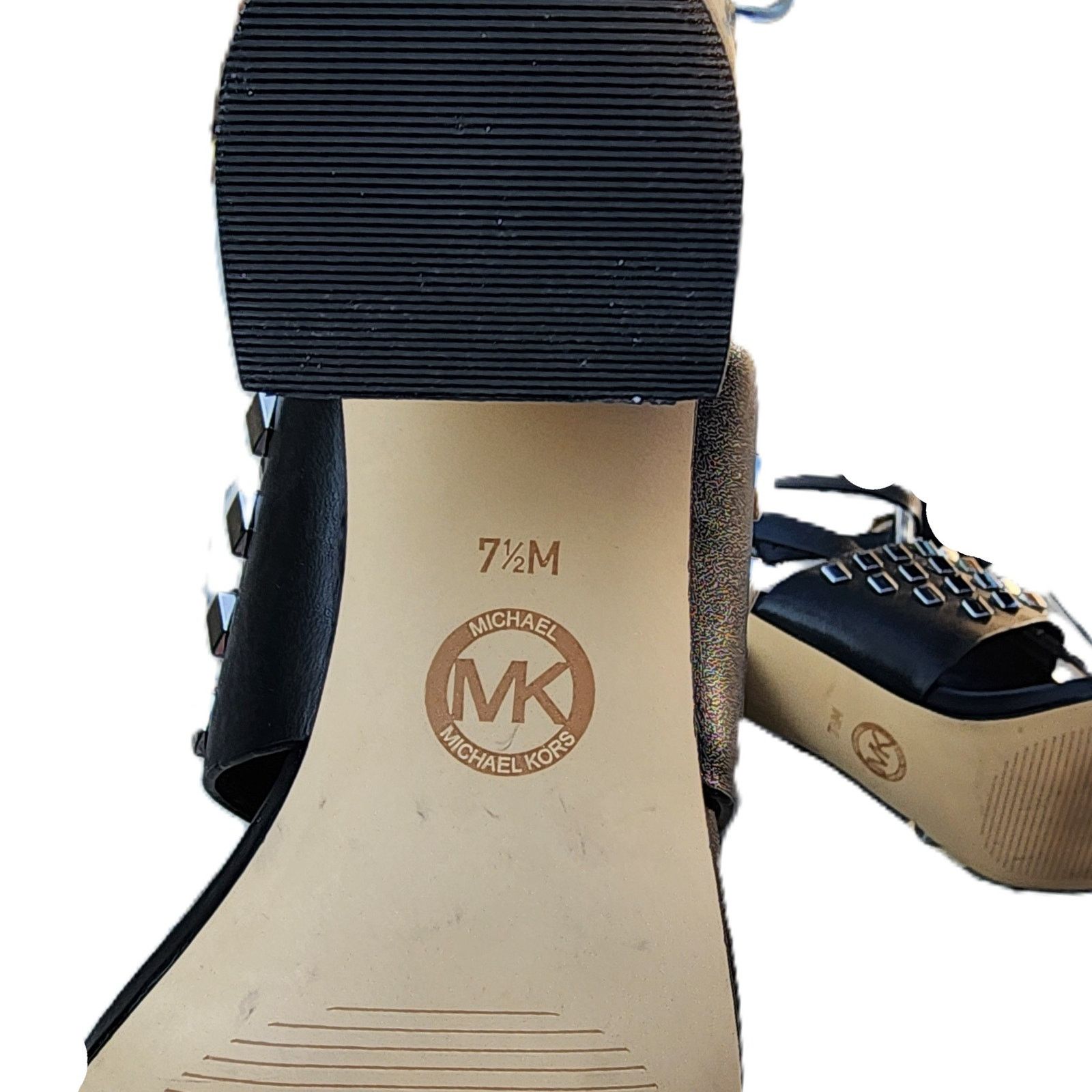 Michael Kors MICHAEL Michael Kors Valencia Studded Leather Sandals 7.5M Size US 7.5 / IT 37.5 - 8 Thumbnail