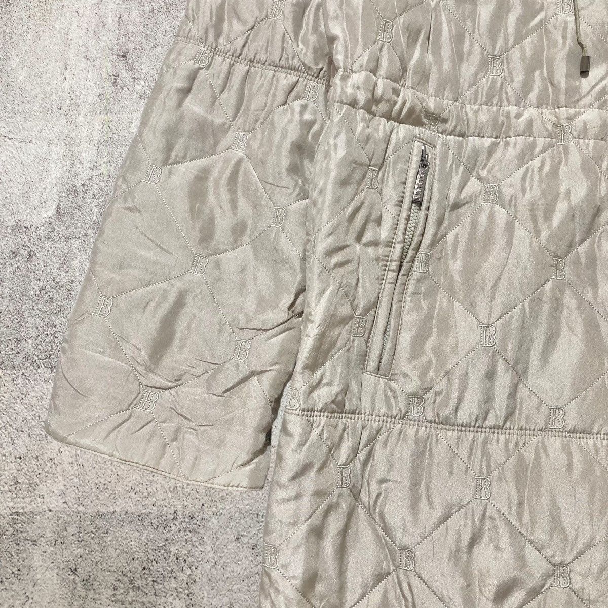 Balmain Balmain Paris Monogram Quilted Fur Long Jacket Beige Luxury Size US XL / EU 56 / 4 - 6 Thumbnail