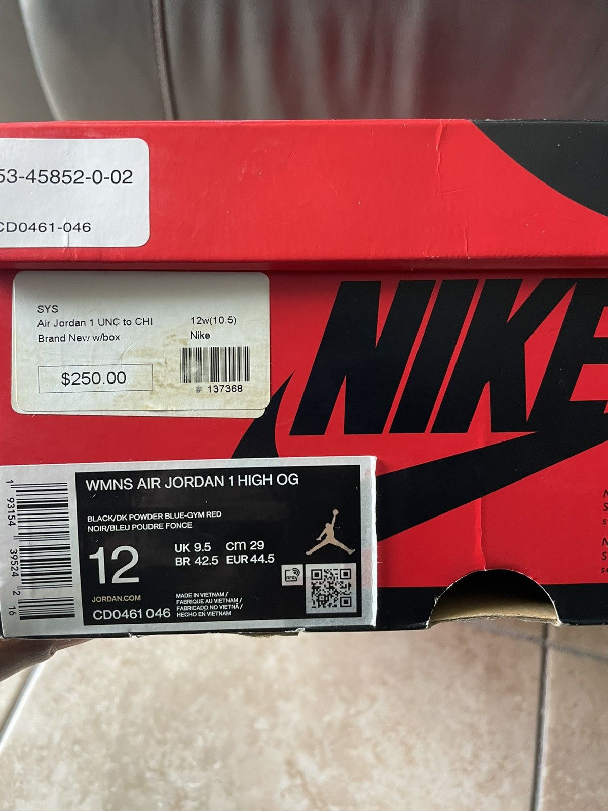 Jordan Brand WMNS AIR JORDAN 1 HIGH OG/ UNC TO CHI Size US 10.5 / EU 43-44 - 7 Thumbnail