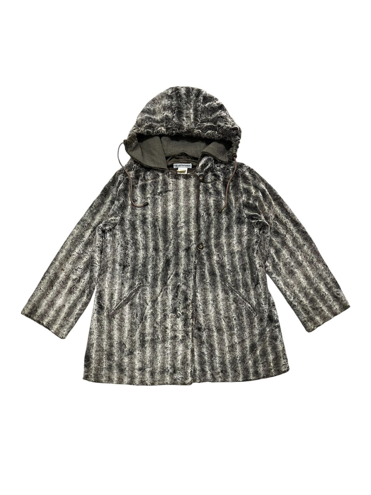 Emporio Armani 1990s EMPORIO ARMANI FURRY HOODED UNISEX JACKET RARE Size M / US 6-8 / IT 42-44 - 1 Thumbnail