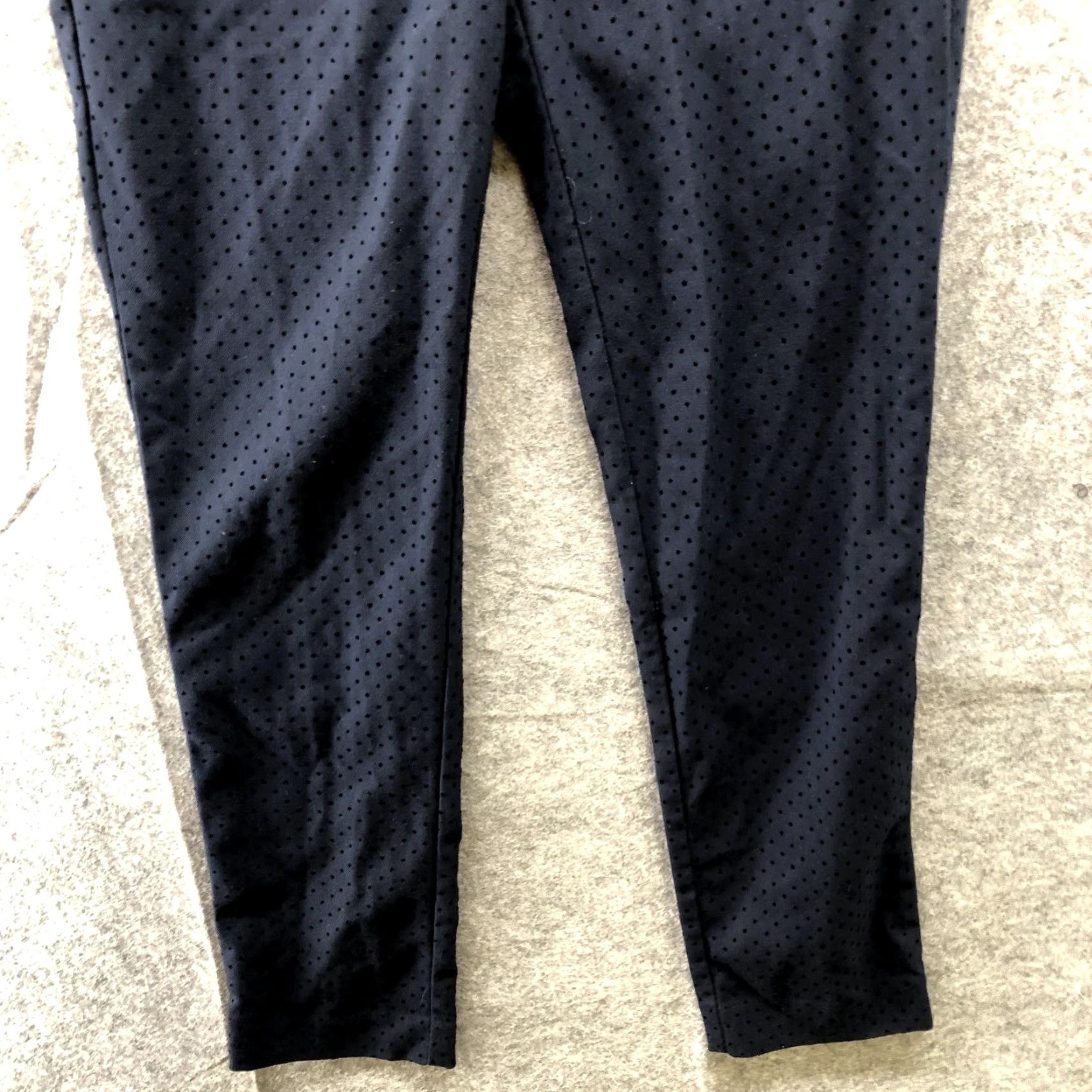 Loft LOFT Marisa Skinny Dress Pants Womens Size 2 Navy Blue Velvet Polka Dot Print Dress Pants Women's 2 Navy Blue Velvet Polka Dot Print Size 26" / US 2 / IT 38 - 4 Thumbnail