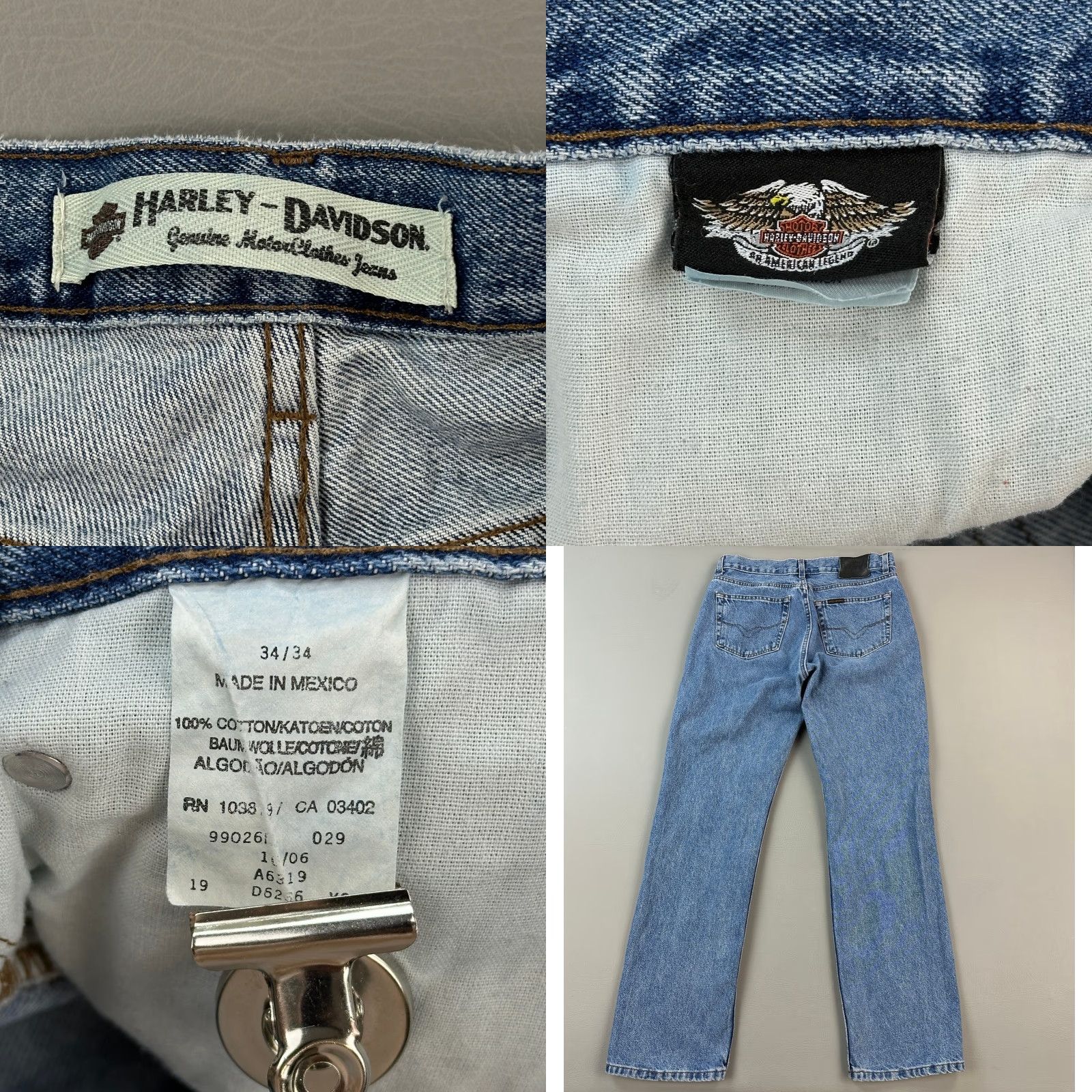Harley Davidson VINTAGE Harley-Davidson Jeans Mens 34x34 Blue Medium Wash Denim Straight Biker Jeans Mens 34 X 34 Blue Medium Wash Denim Straight Biker Size US 34 / EU 50 - 8 Thumbnail